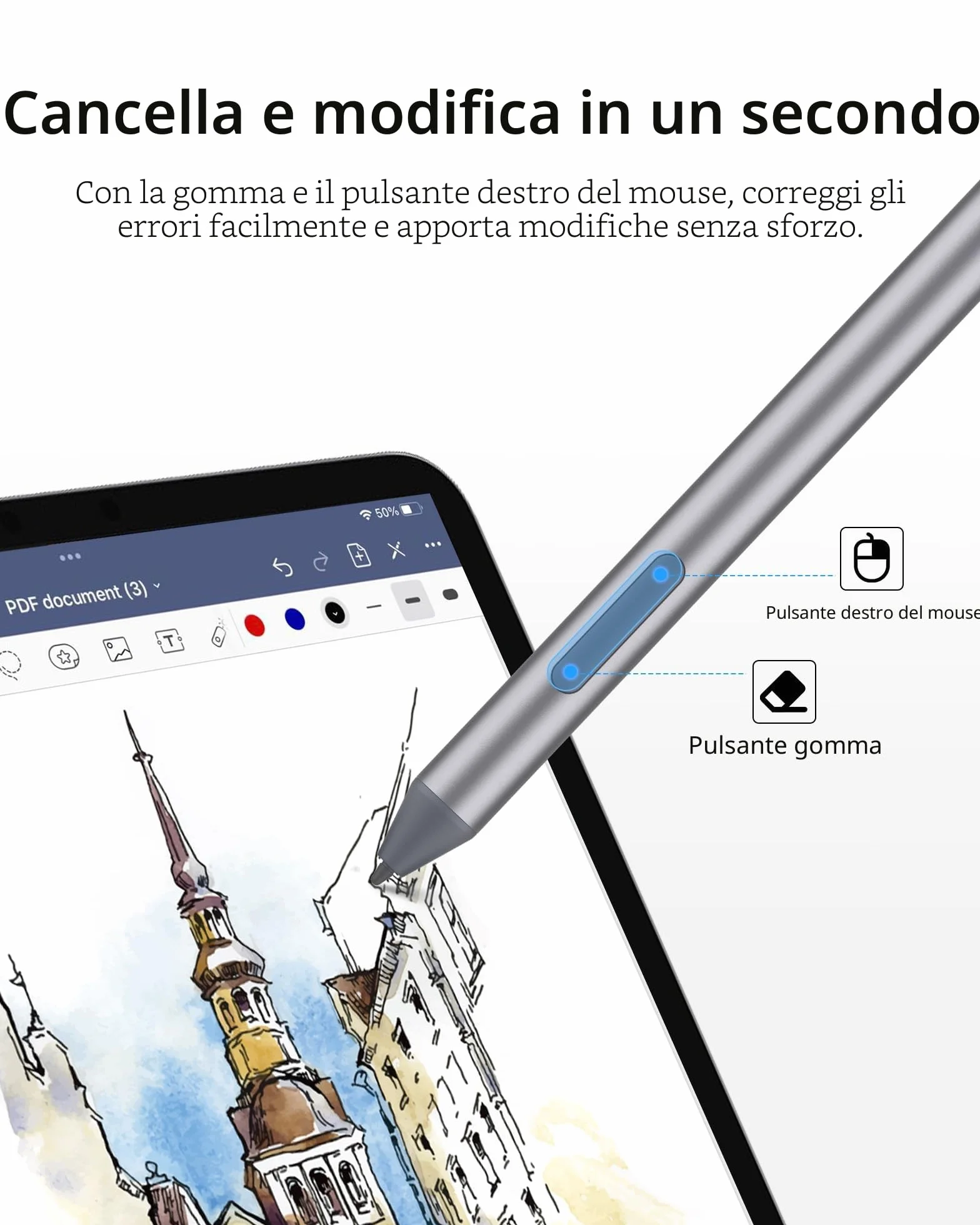 Metapen Penna M2 Biz per Microsoft Surface,180 Giorni Autonomia,4096 Livelli Pressione,2 in 1 Pulsante Sensibile all'inclinazione,Surface Pro X/9/8/7/6/5/4/Go 3/Studio 2/Book 3/Duo,ASUS VivoBook Flip
