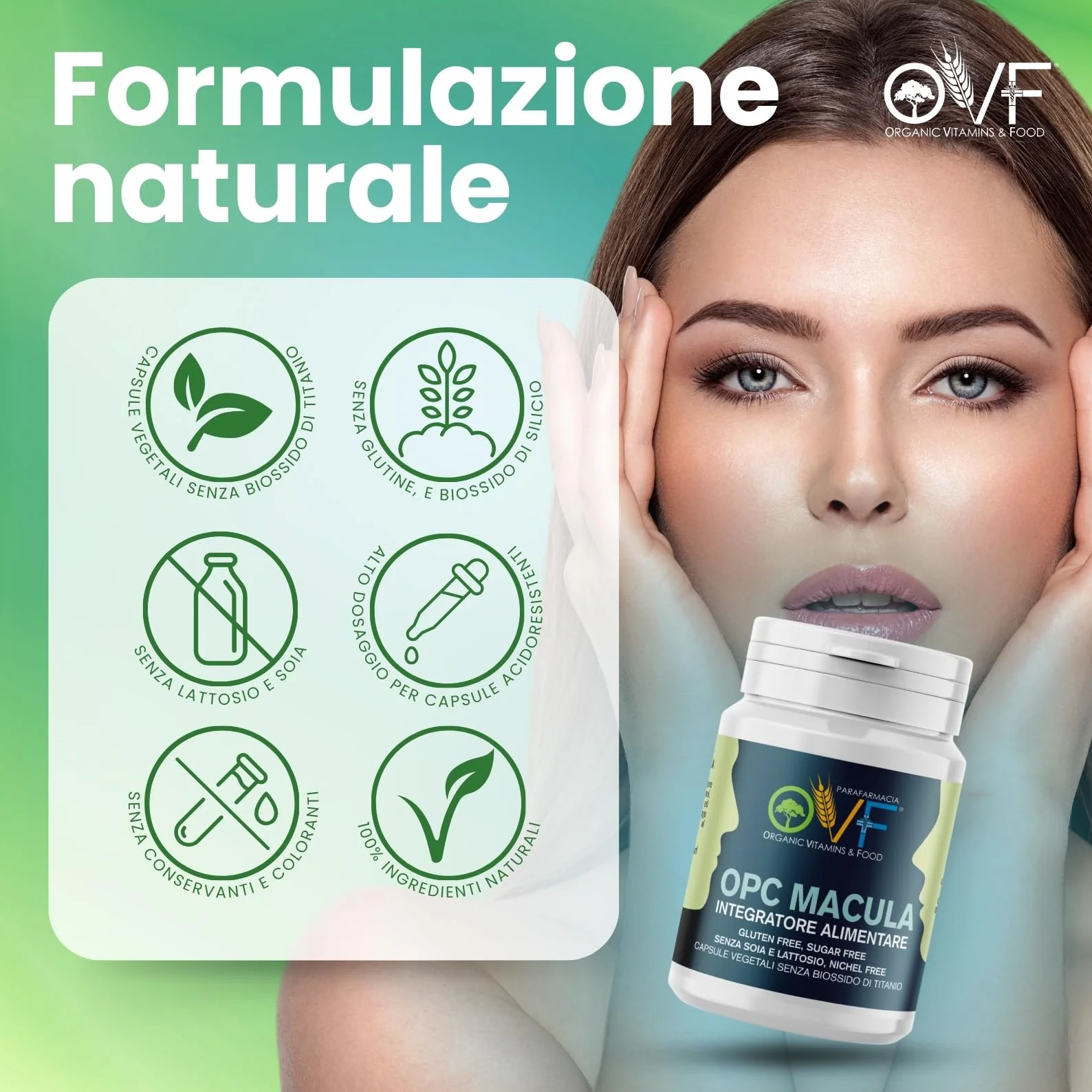 OVF OPC Macula 30 CPS Integratore Occhi Luteina Zeaxantina Carotenoidi Centella Asiatica Zafferano Pino Marittimo
