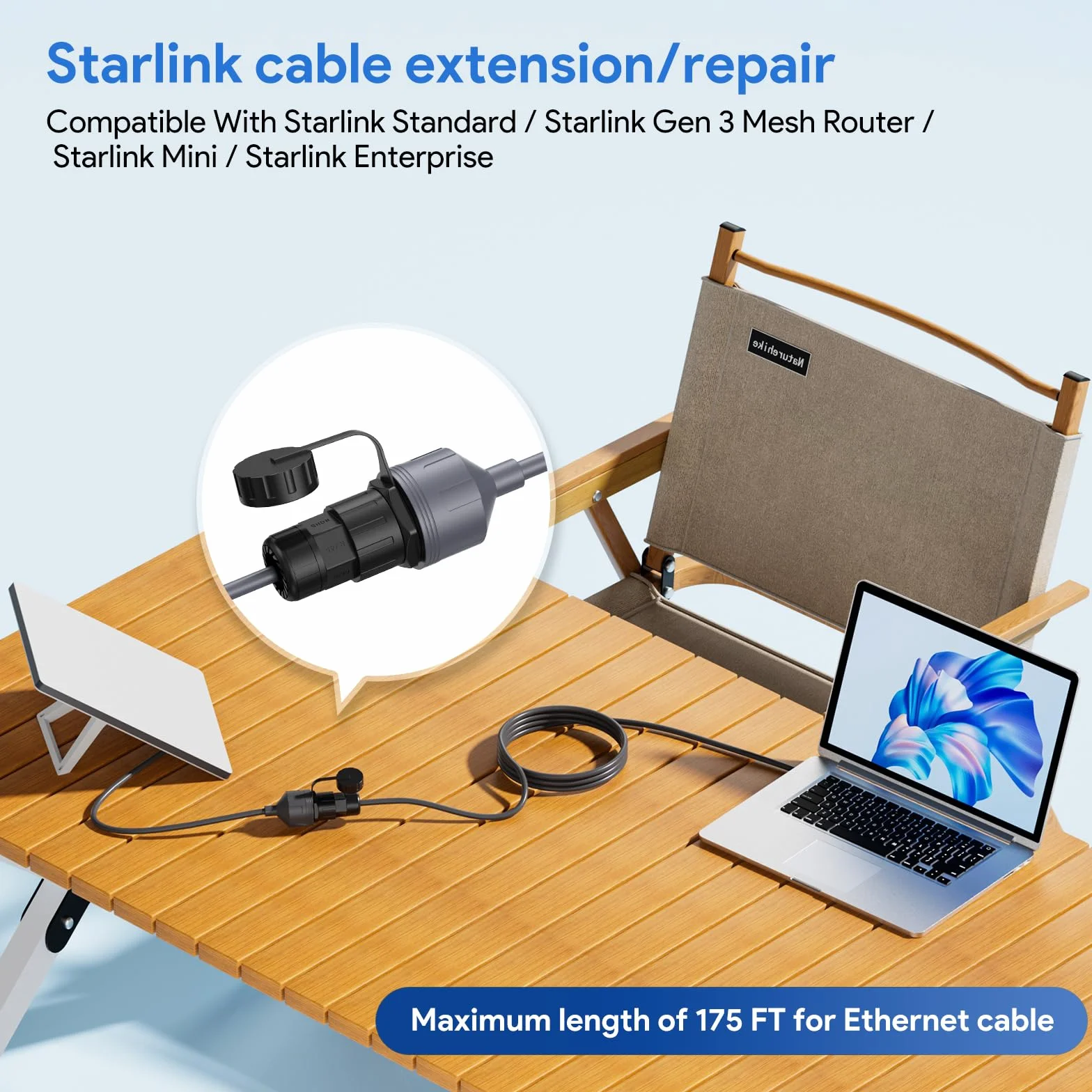 XLTTYWL Adattatore Ethernet Gen 3/Mini per Starlink - Accoppiatore di Estensione Impermeabile per Gen3 Standard SPX a RJ45, Compatibile con V3/Mini Dishy (Confezione da 2)