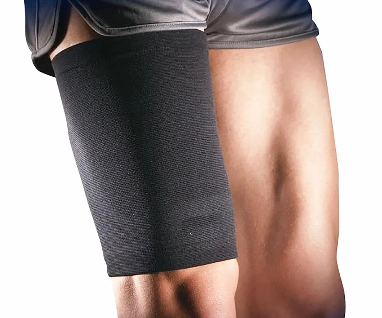 Fascia Elastica Support Bandage Compressione Coscia Ginocchia Tutore Gamba Sport Fitness Unisex Black 2
