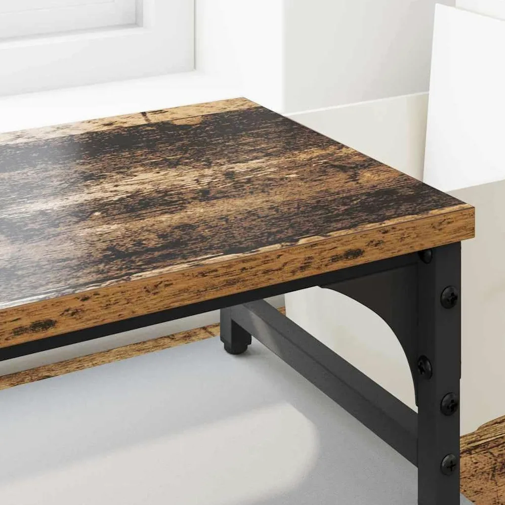 Supporto per monitor in legno anticato, 105 x 23 x 15,5 cm, in legno | Superficie opaca, altezza visiva ergonomica, supporto stabile, facile da pulire, per ufficio domestico