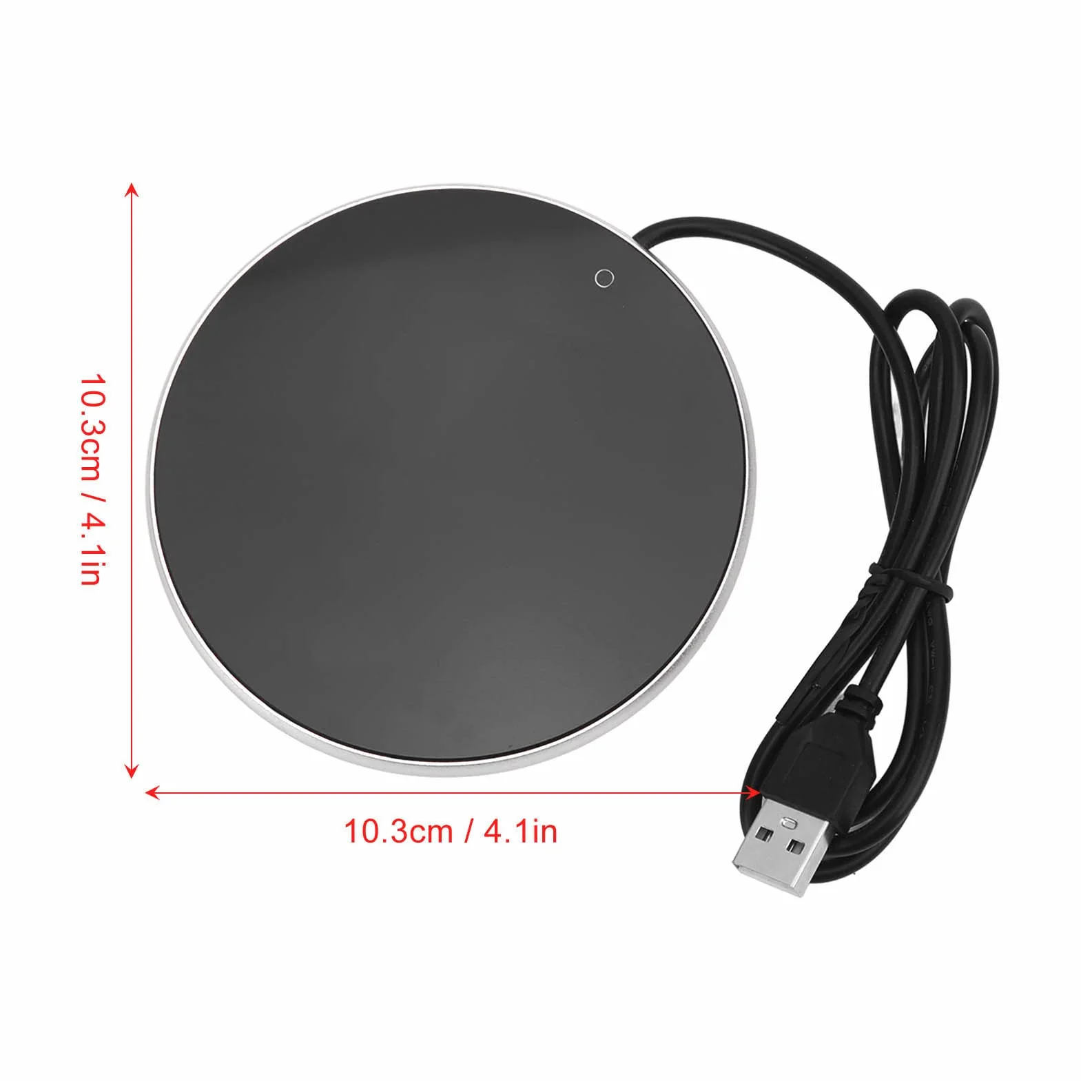 Wakects Scaldatazze USB Scalda Tazza da Scrivania con Smart Touch Interruttore e Temperatura Costante Intelligente Sottobicchiere Riscaldante per Bevanda Calda caffè Ø10,3 cm (Argento)