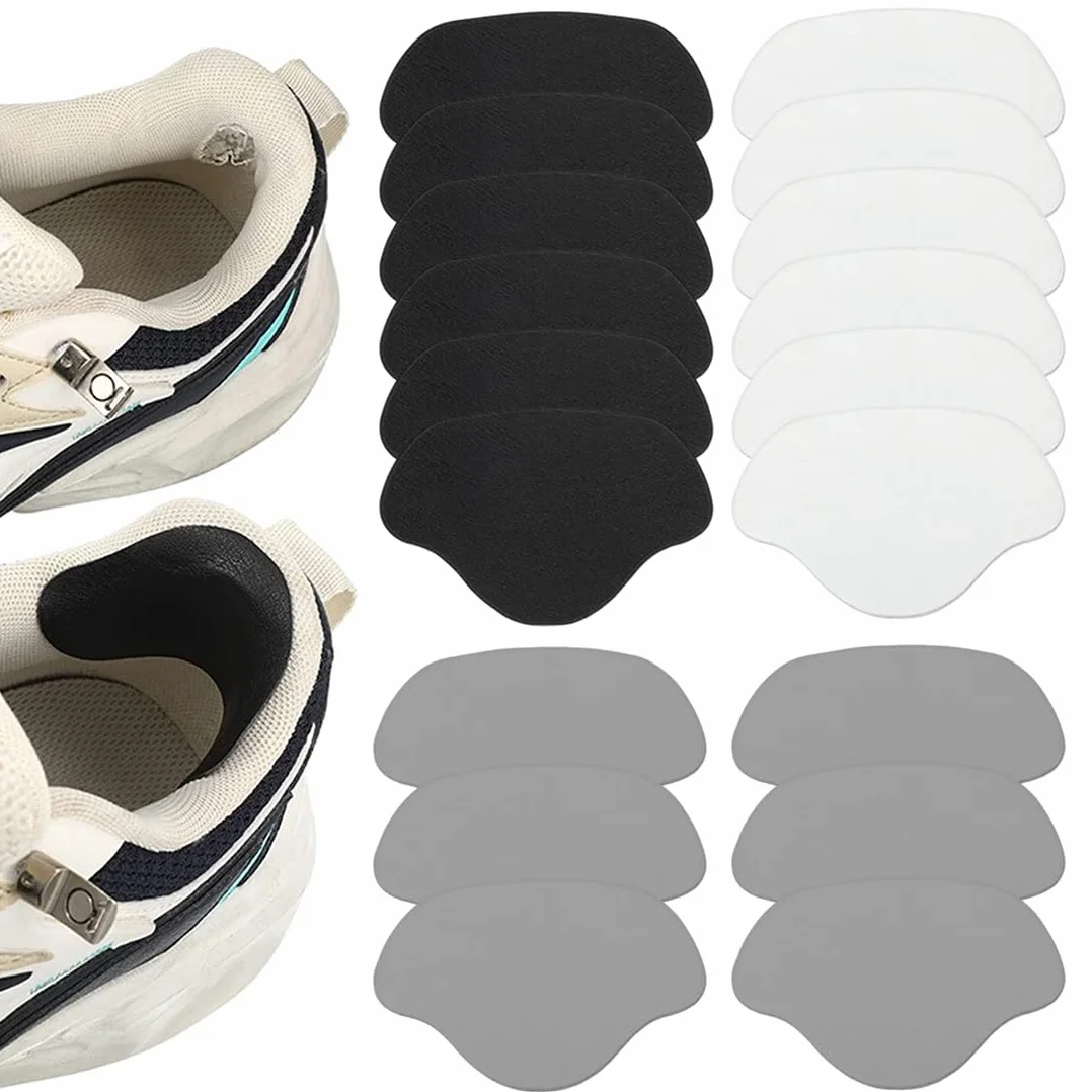 Toppa autoadesiva riparazione tallone scarpe 18 pezzi protezione tallone prevenzione buchi Nero Bianco Grigio
