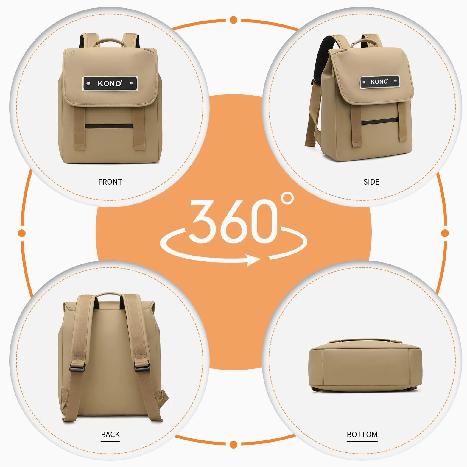 KONO Eq2327 Zaino casual per computer portatile Unisex - Adulto (Pacco da 1)