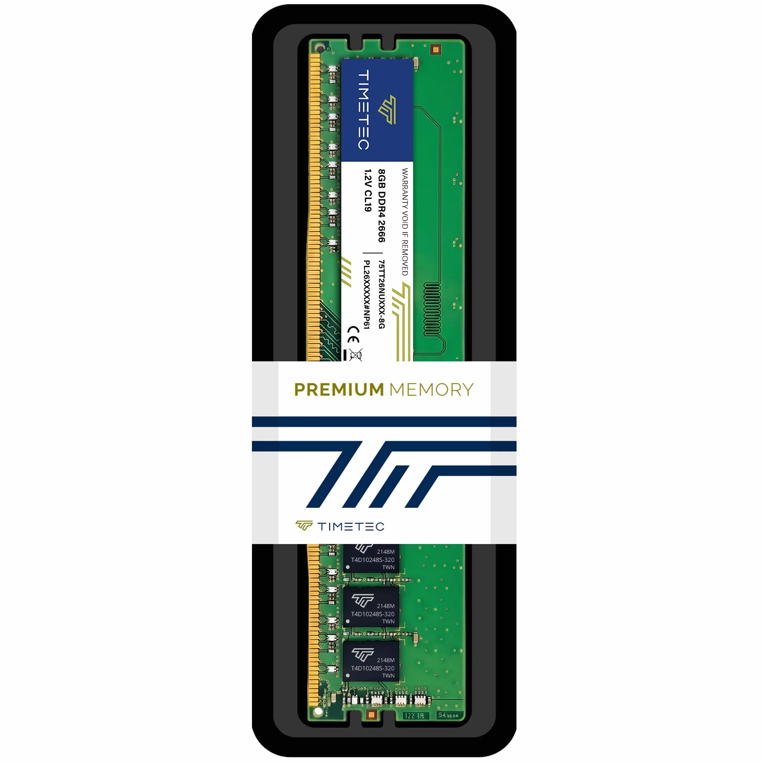 Timetec 8GB DDR4 2666MHz (PC4-2666V) PC4-21300 UDIMM RAM per desktop – Non-ECC Unbuffered, 288 pin, 1,2V CL19 modulo di memoria DIMM