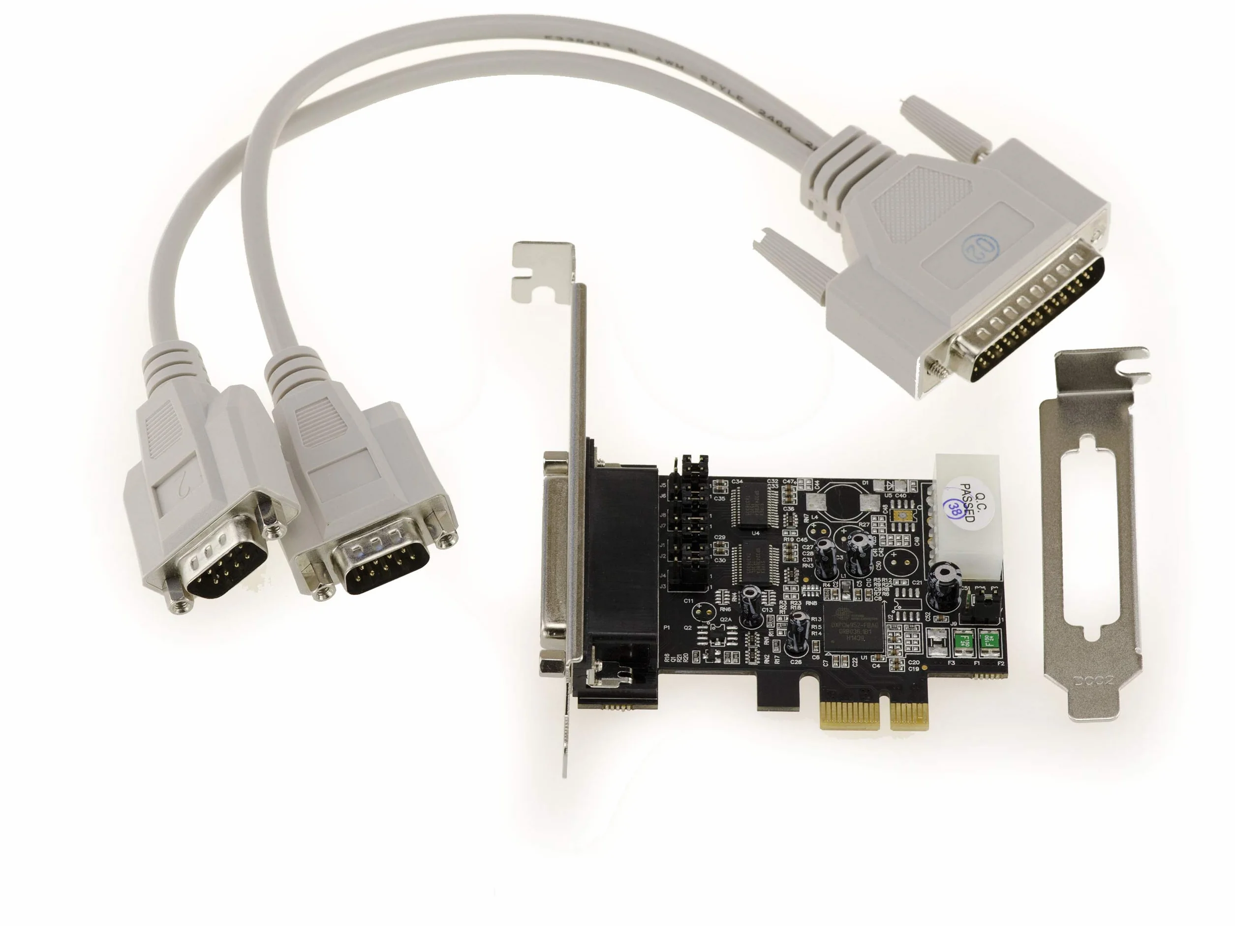 KALEA-INFORMATIQUE Scheda controller PCIe seriale RS232 POS con 2 porte UART COM DB9 alimentate. Alimentazione seriale 5V 12V, chipset OXFORD OXPCIe952