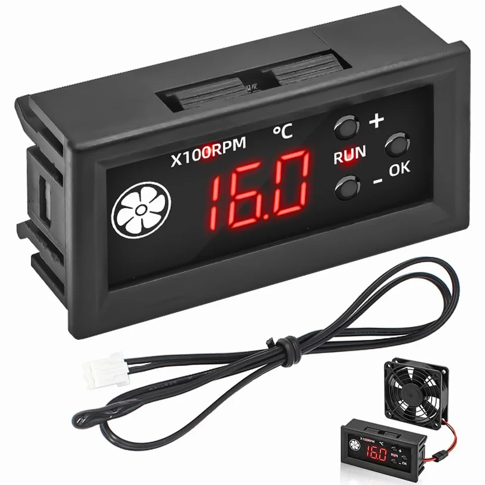 Regolatore di Velocità Ventola 12V DC 4 Fili PWM 3A 25kHz con Display Digitale Temperatura