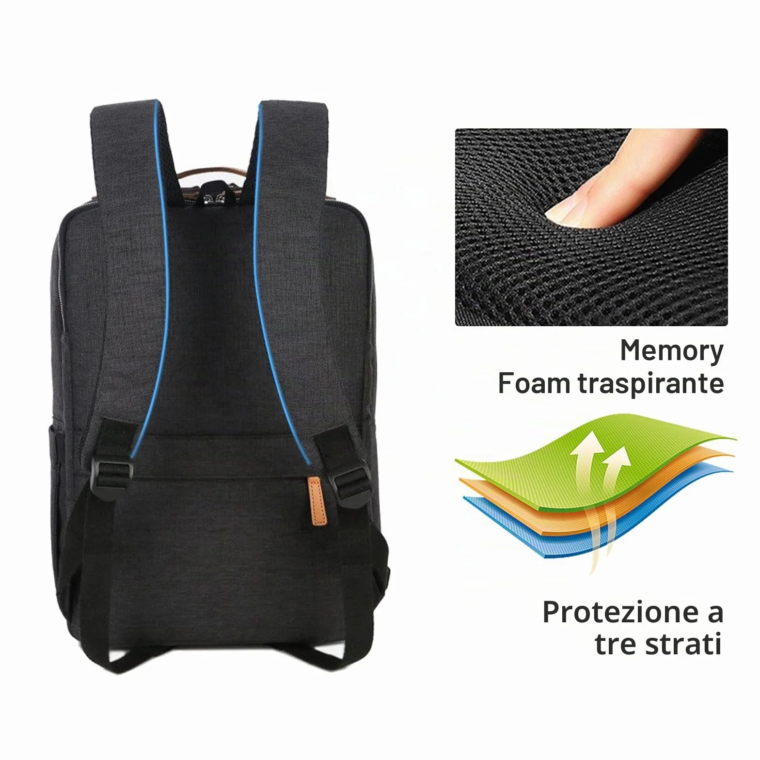 Hp hope Zaino da lavoro per uomo, zaino impermeabile da donna per zaino da scuola per laptop da 15,6 inch con porta di ricarica USB, zainetto antifurto da 22 litri per viaggi di lavoro, escursioni
