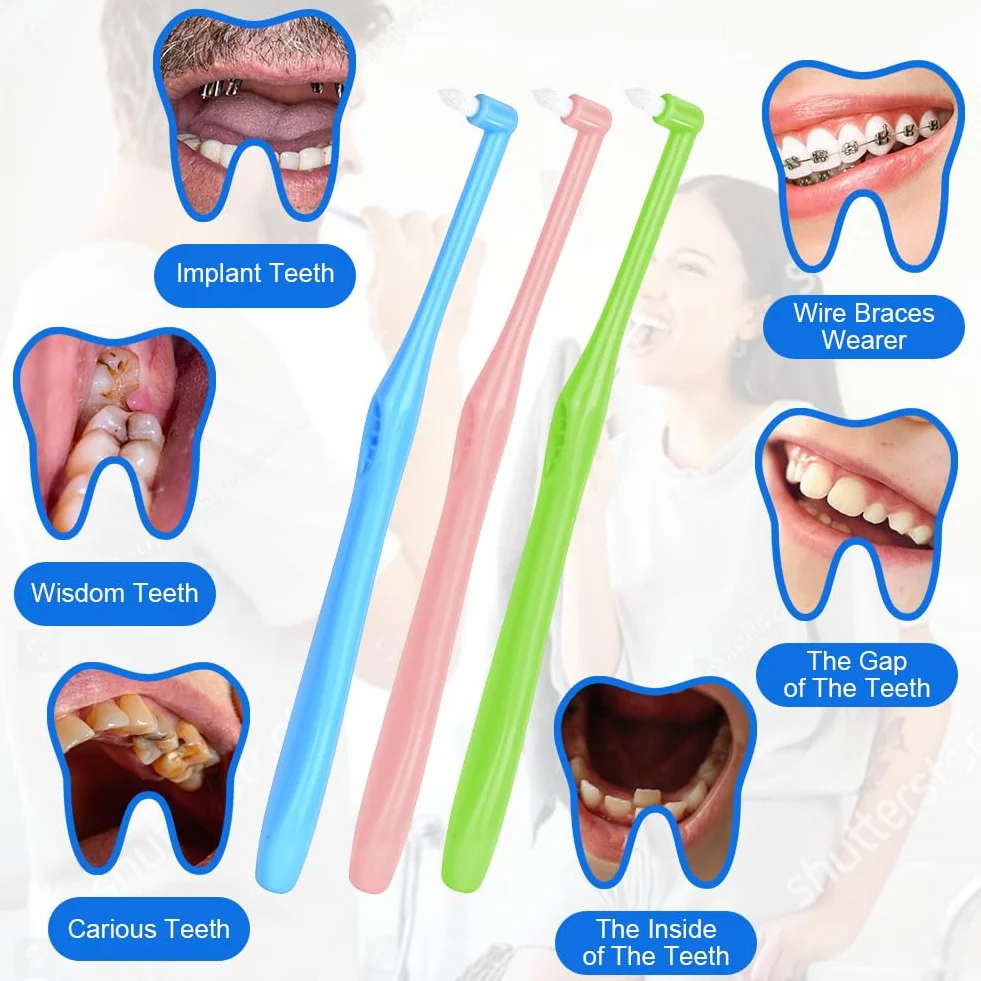 ACWOO Rimozione Tartaro Denti 8 Pezzi Spazzolino Tuft Smacchiatore Denti Professionale Cura Denti