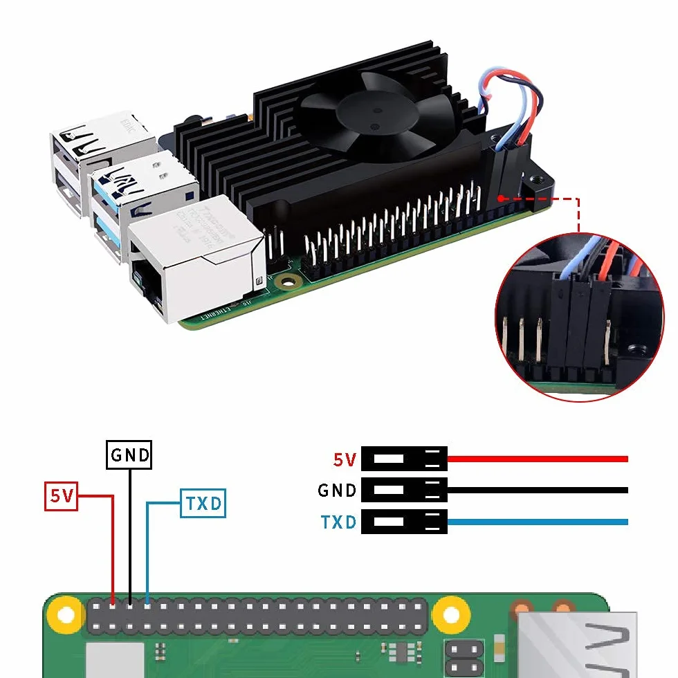 GeeekPi Raspberry Pi 4 Dissipatore di Alluminio con Ventola di Raffreddamento, Raspberry Pi 4 Armatura Lite Dissipatore con PWM Controllo della Velocità per Raspberry Pi 4 Modello B