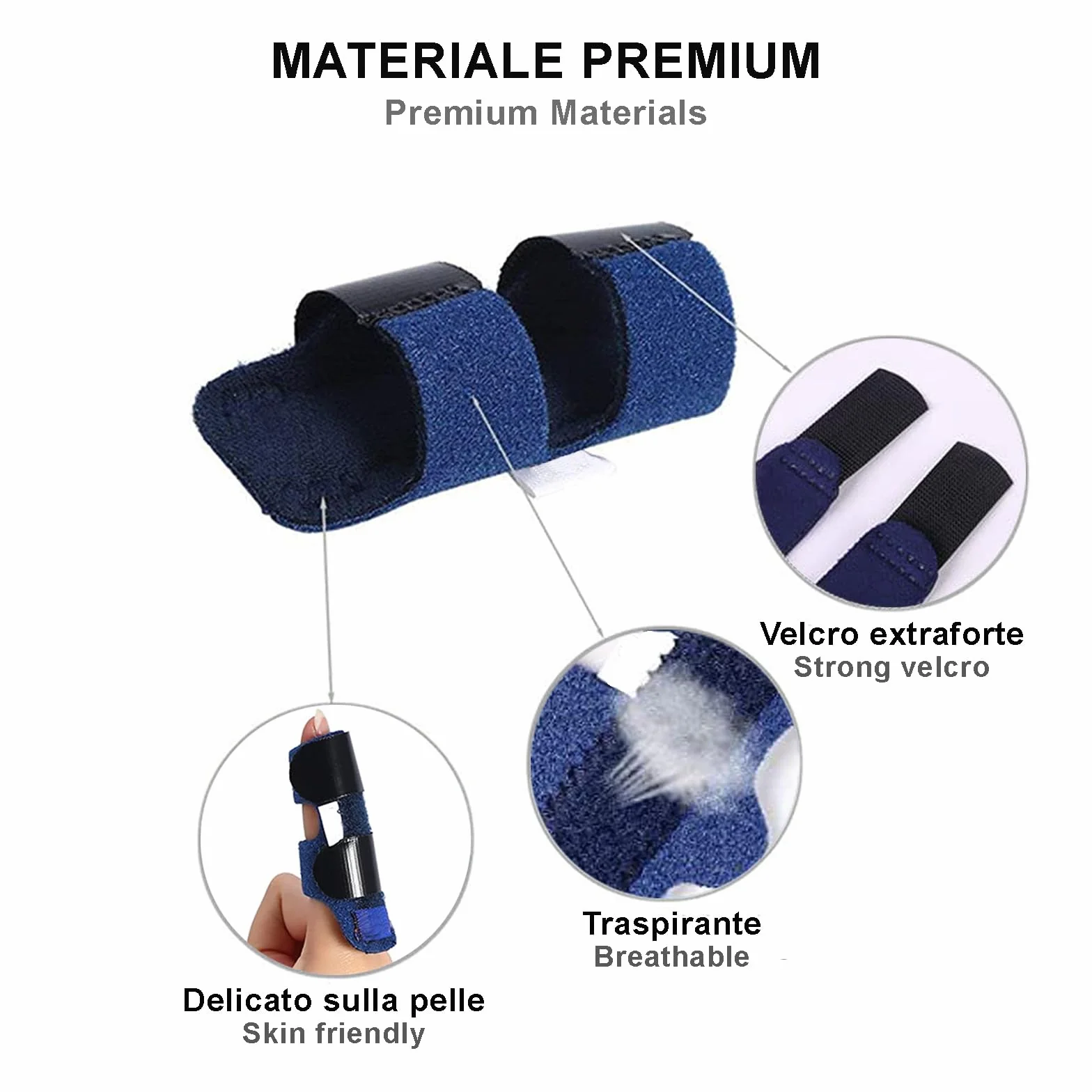 Tutore Dito Regolabile Traspirante con inserto in metallo, 3 Pezzi Stecca Dito Mano