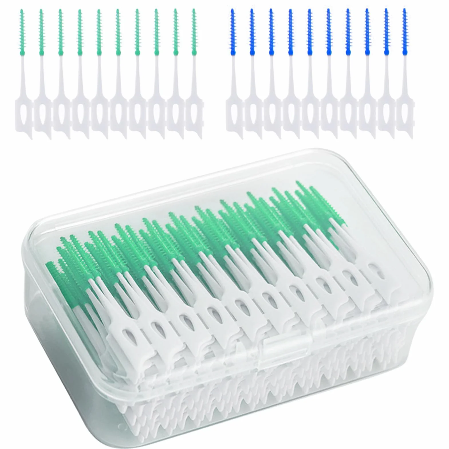 Scovolini Interdentali Silicone 200 Pezzi per Pulizia dei Denti e Igiene Orale