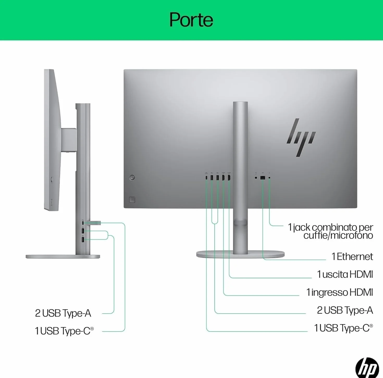 HP Omnistudio X 27-cs0000sl All-in-One Intel Core Ultra 5-125H Intel Evo 16GB RAM 1TB SSD 27" IPS FHD Antiriflesso Windows 11 Grigio