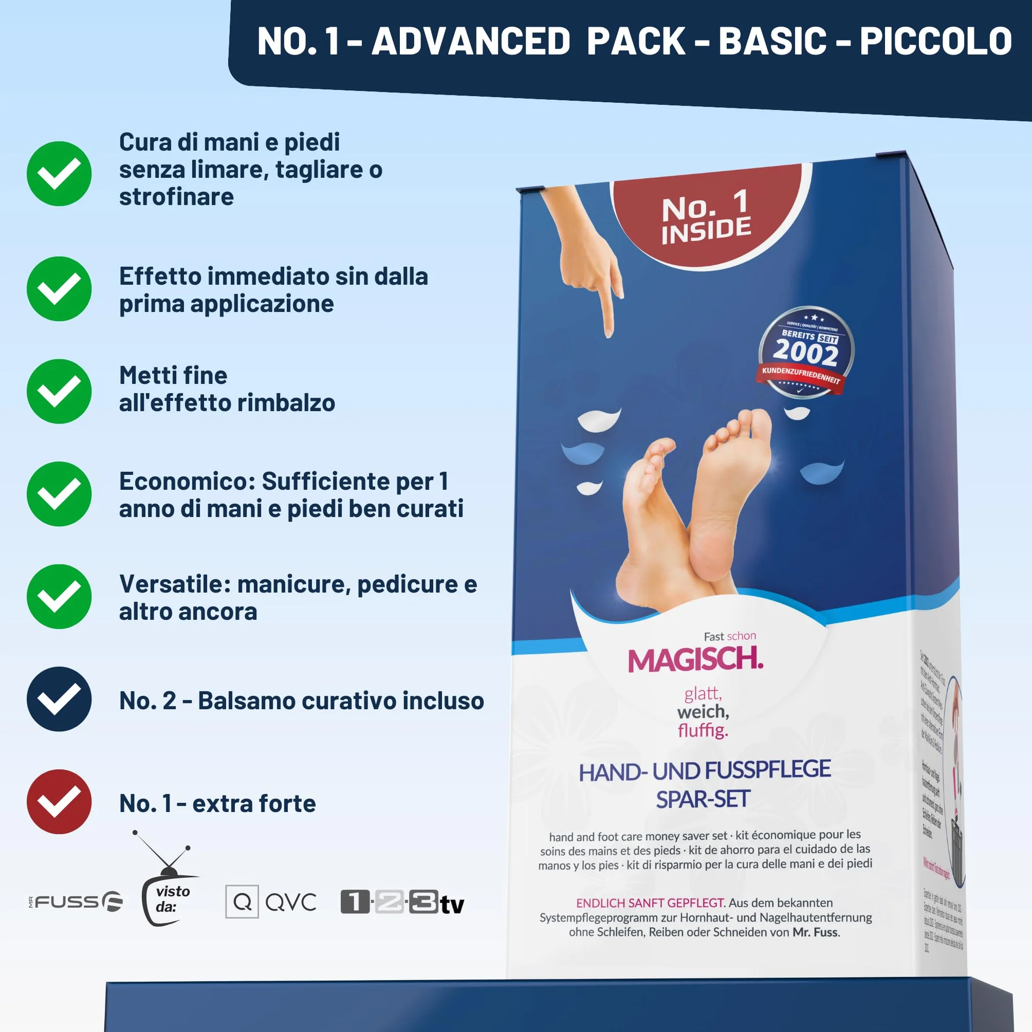 Mr. Fuss No. 1 Advanced Pack Basic - Zestaw do usuwania skórek 4 sztuki - 200 ml + 100 ml