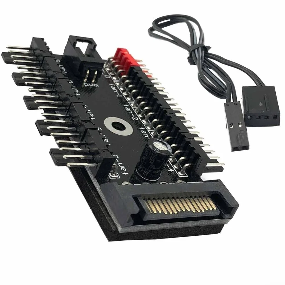 PWM Fan Hub 12V 4 pin 10 porte con alimentazione ausiliaria