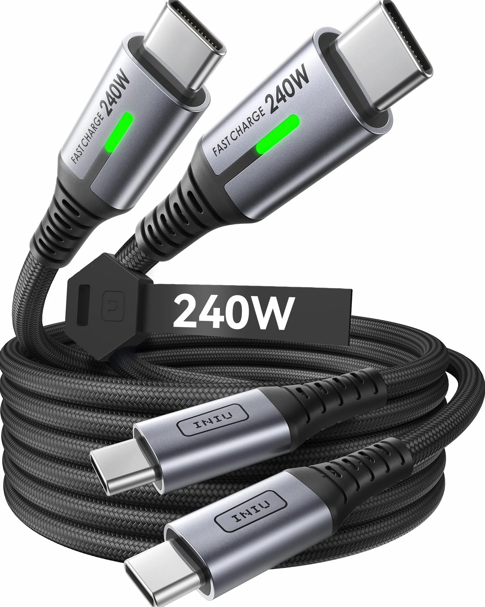 INIU 240W Cavo USB C a USB C PD3.0 Ricarica Rapida Nylon 2m per iPhone 17 Pro Max MacBook Air iPad Pro Samsung Galaxy S25 Ultra Pixel 10 Steam Deck Switch