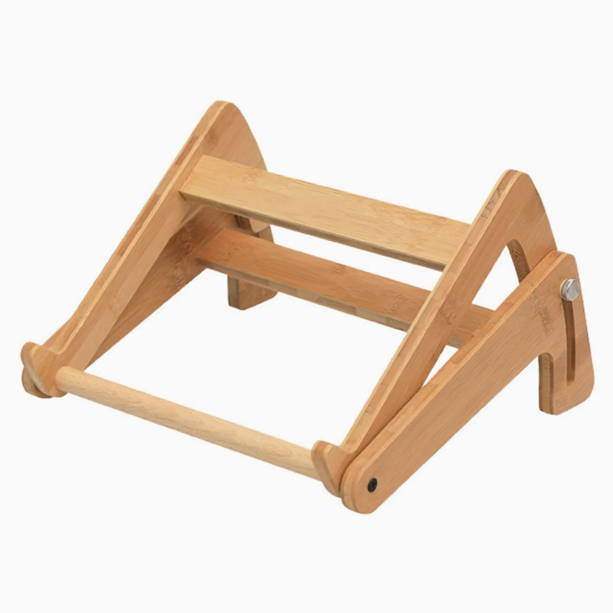 Supporto Altezza Cavo Angoli Design Regolabile Arrotondati, Computer Portatile, in Legno Beige Scrivania, per Laptop, per Ufficio e Casa