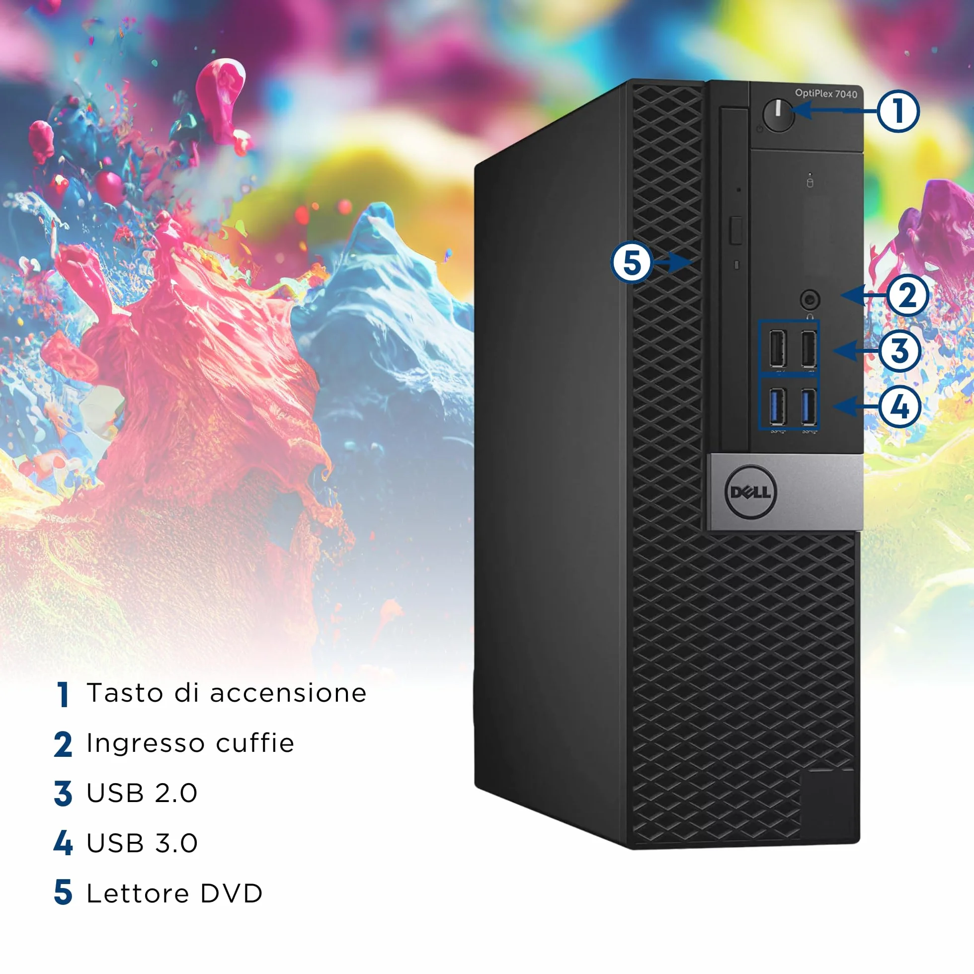 Dell Desktop PC Intel i7-6700 4 Core 3.4GHz 16GB RAM 512GB SSD Win 11 Ricondizionato