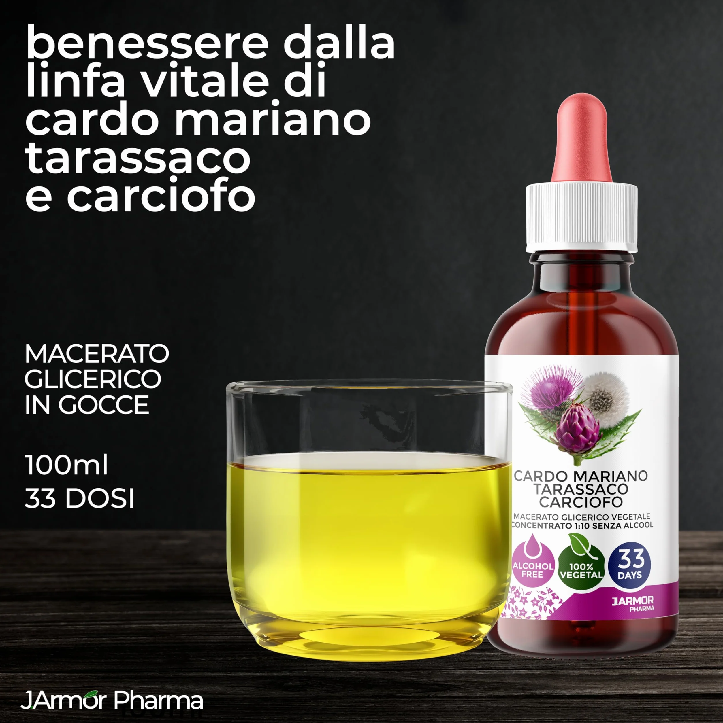 Cardo Mariano Tarassaco e Carciofo Gocce 100 ml Integratore Detox Fegato e Intestino Silimarina Extra Forte