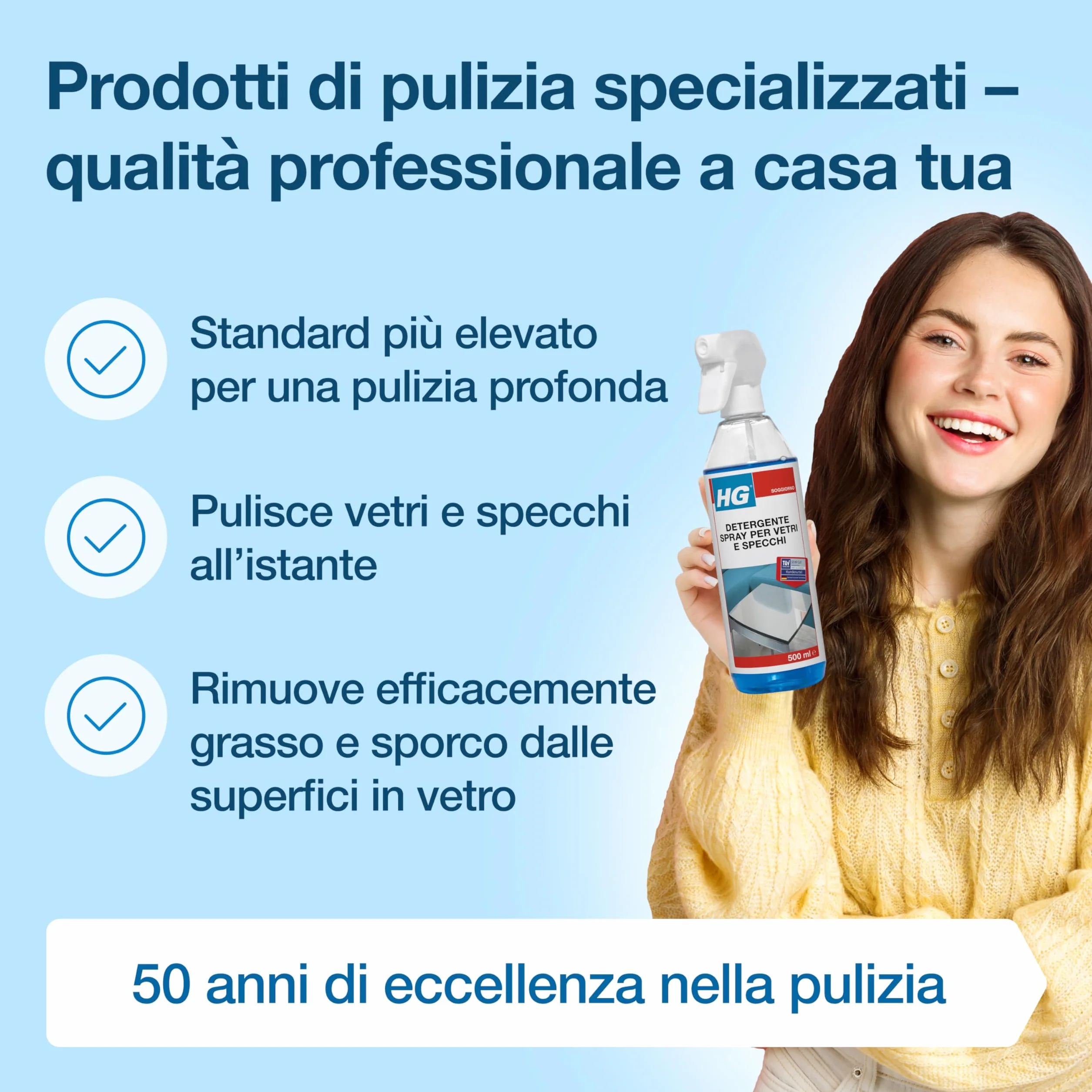 HG Detergente Spray per Vetri 500 ml
