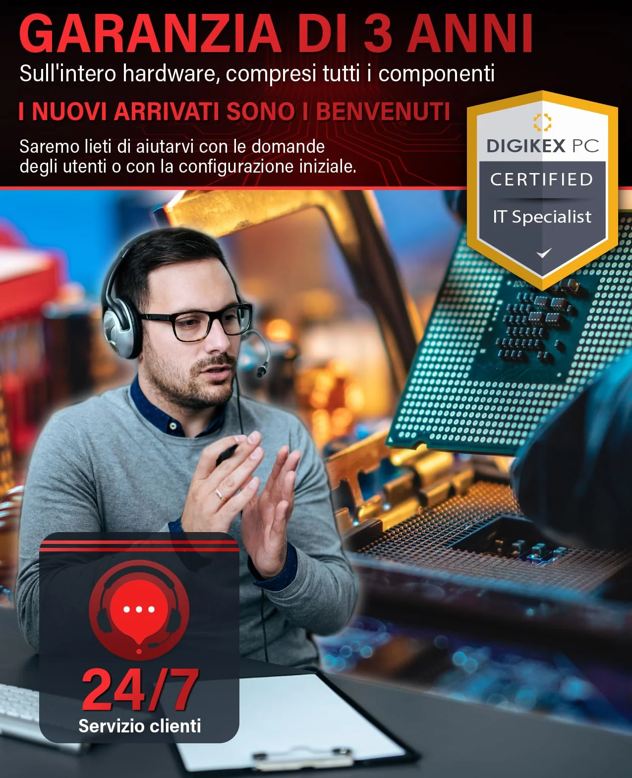 GREED® Ultra V2 PC fisso AMD Ryzen 7 5700G 8 Core - Desktop veloce computer per ufficio e casa con 4,6 GHz, 16 GB RAM/Memoria - Disco SSD da 1 TB + HDD da 1 TB - DVD+RW - USB3.1 - Wi-Fi, incl. W11 Pro