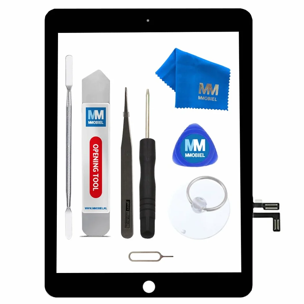 MMOBIEL Digitizer compatibile con iPad 5 2017 (nero) display touch screen da 9,7 pollici, con attrezzi inclusi