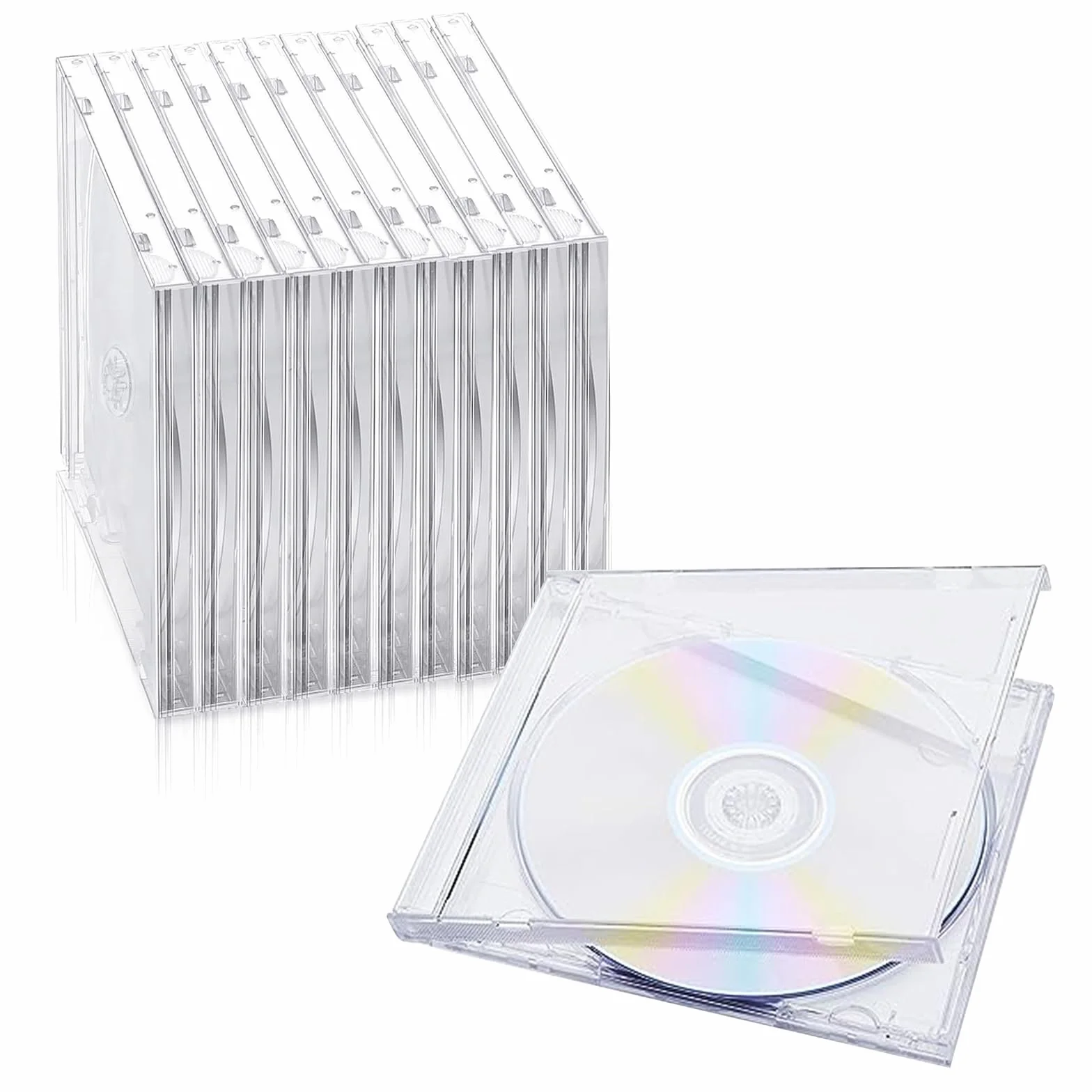 12 custodie vuote per CD/DVD, per 1 CD in plastica trasparente Jewel Case per archiviazione standard DVD