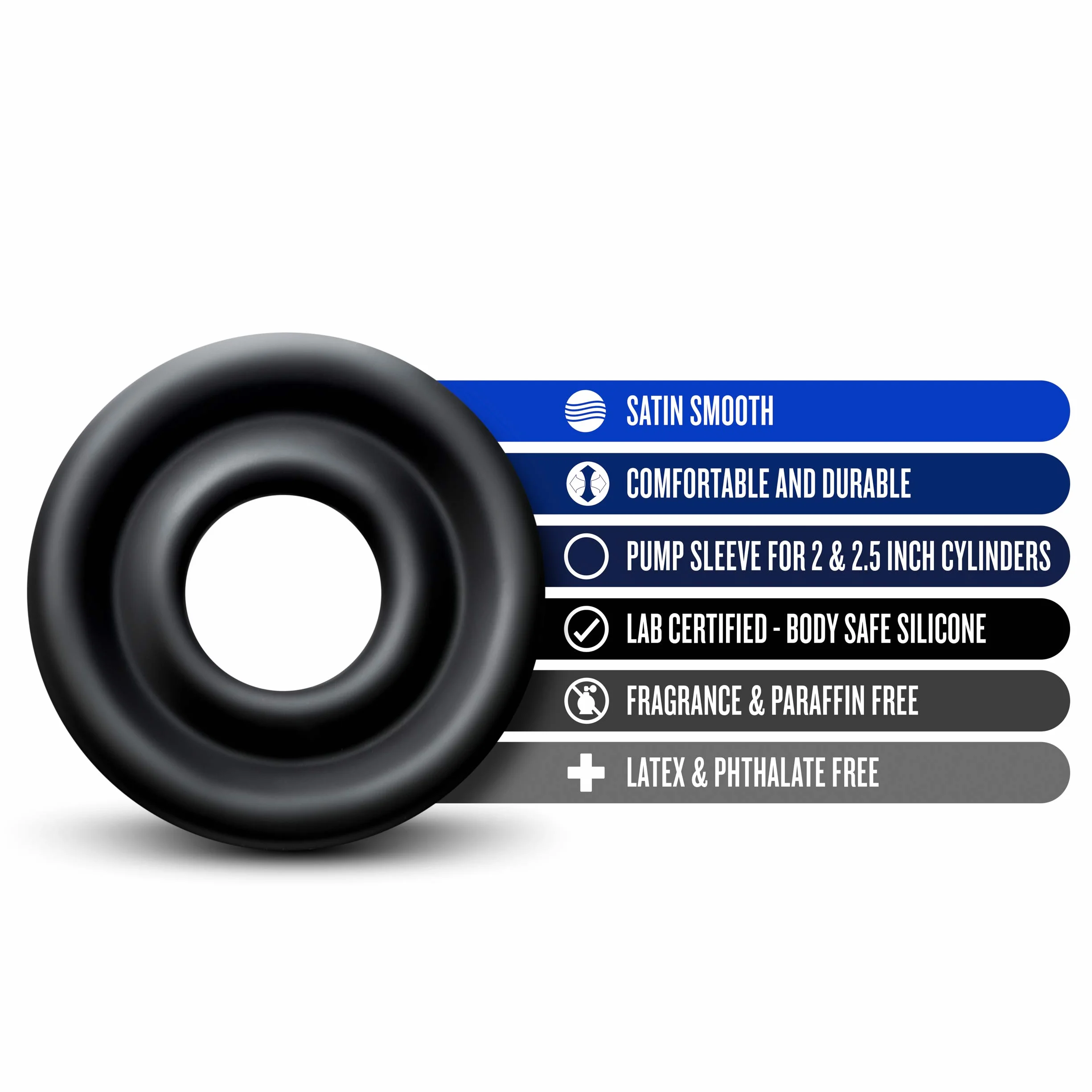 Blush Manicotto pompa silicone alte prestazioni Black 6,2 cm