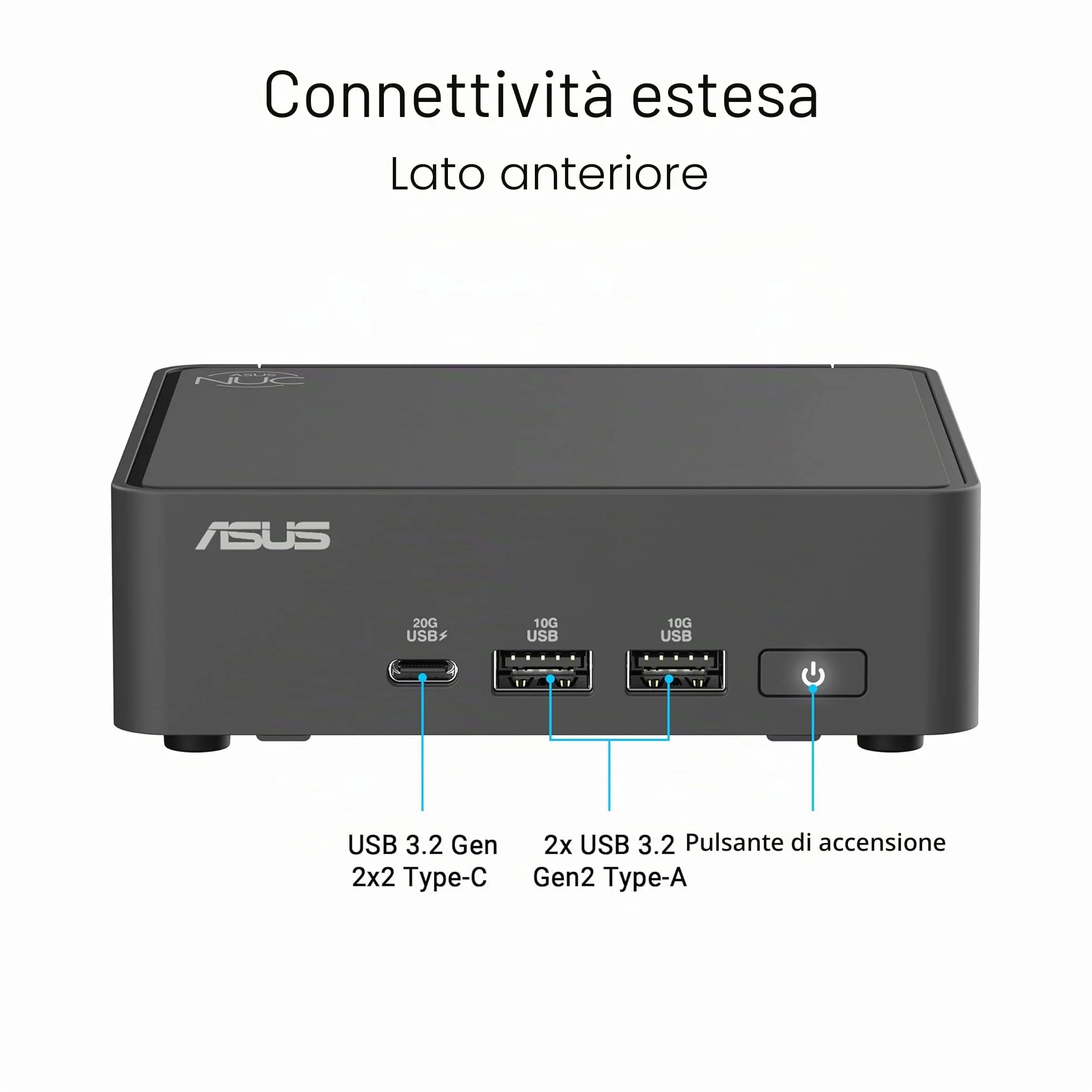 ASUS NUC 15 Pro Mini PC Intel Core 3 100U 96GB DDR5-6400 SSD M.2 Intel Arc Wi-Fi 7 Bluetooth 5.4 Nero