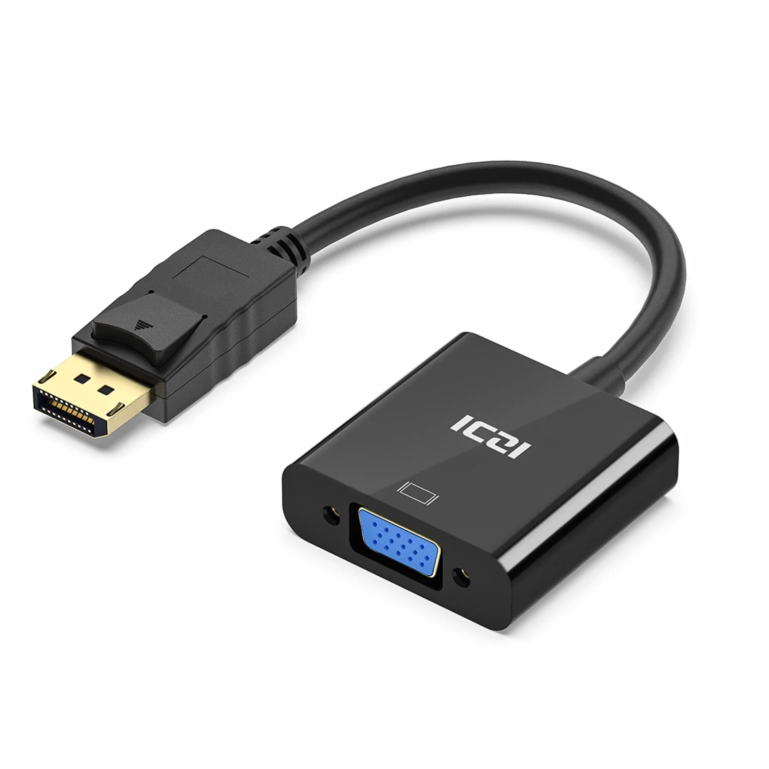 ICZI Adattatore DP a VGA 1080p, convertitore DisplayPort a VGA con contatti placcati in oro, cavo DP maschio a VGA femmina per schermi monitor HDTV proiettori ecc, nero