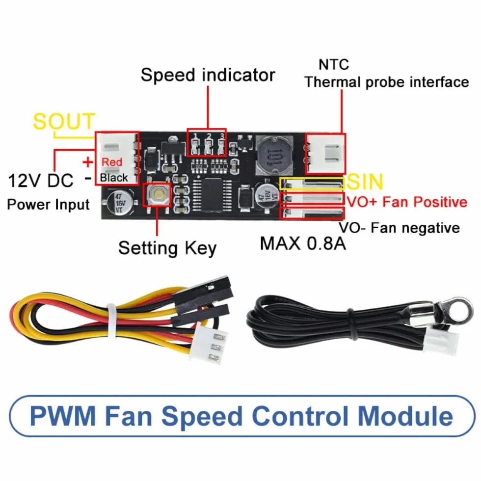 DollaTek 12V DC PWM Modulo Controllo Ventola Regolatore Velocità Riduzione Rumore