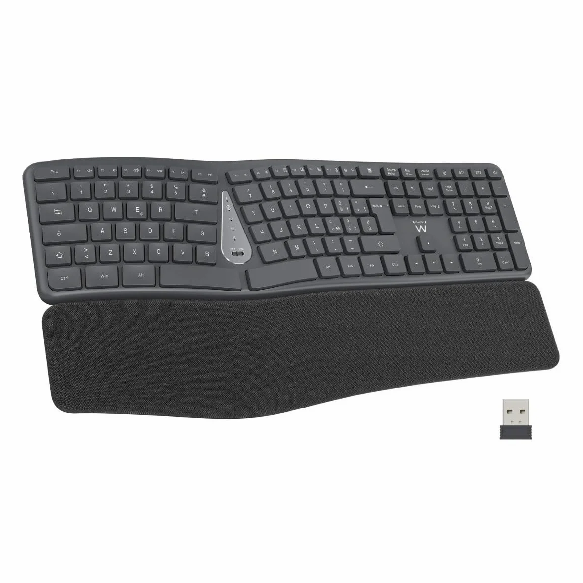 Ewent Tastiera Wireless Ergonomica Multi-Connessione | Windows, Android