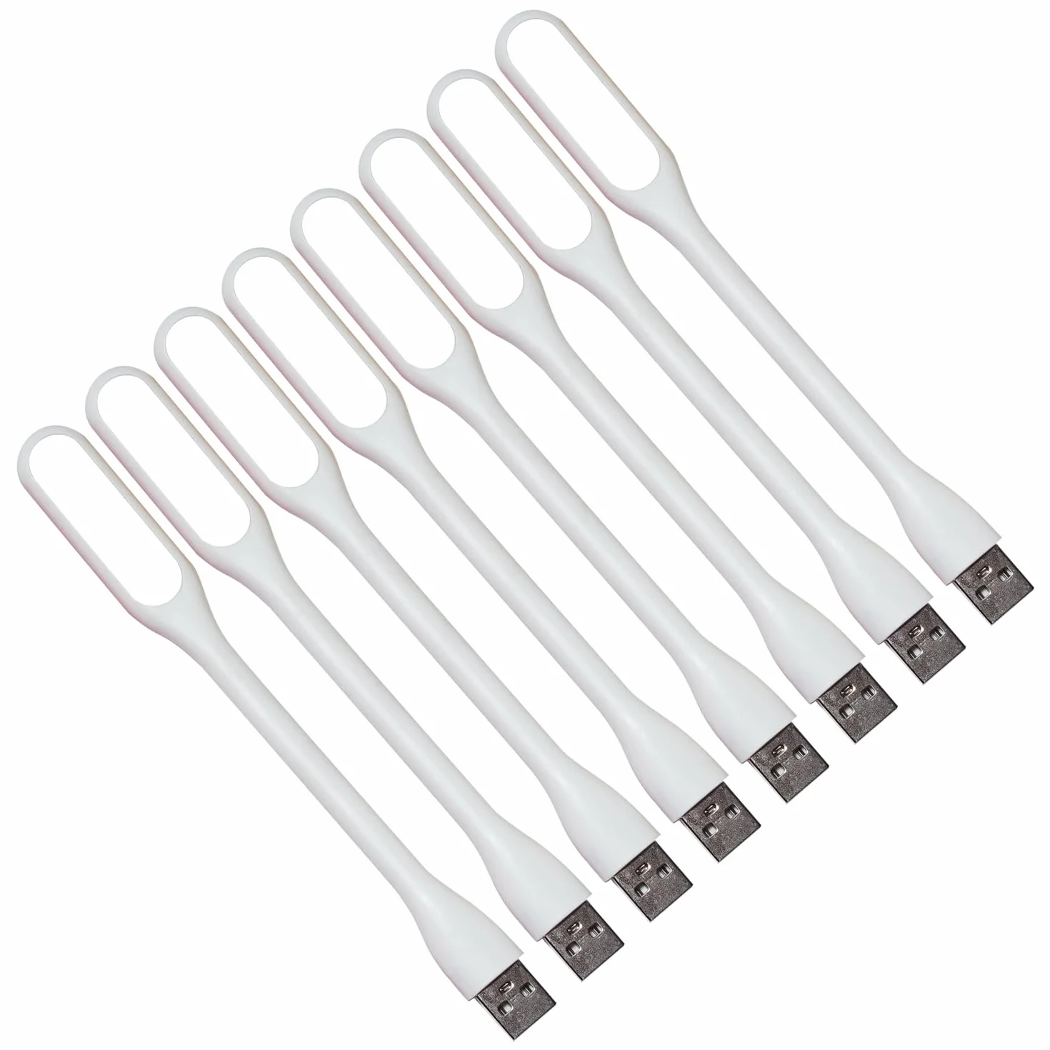 Mini lampada USB per tastiera, lampada flessibile per laptop, illuminazione regolabile per notebook e computer (struttura a collo di cigno, sorgente LED) (Bianco)