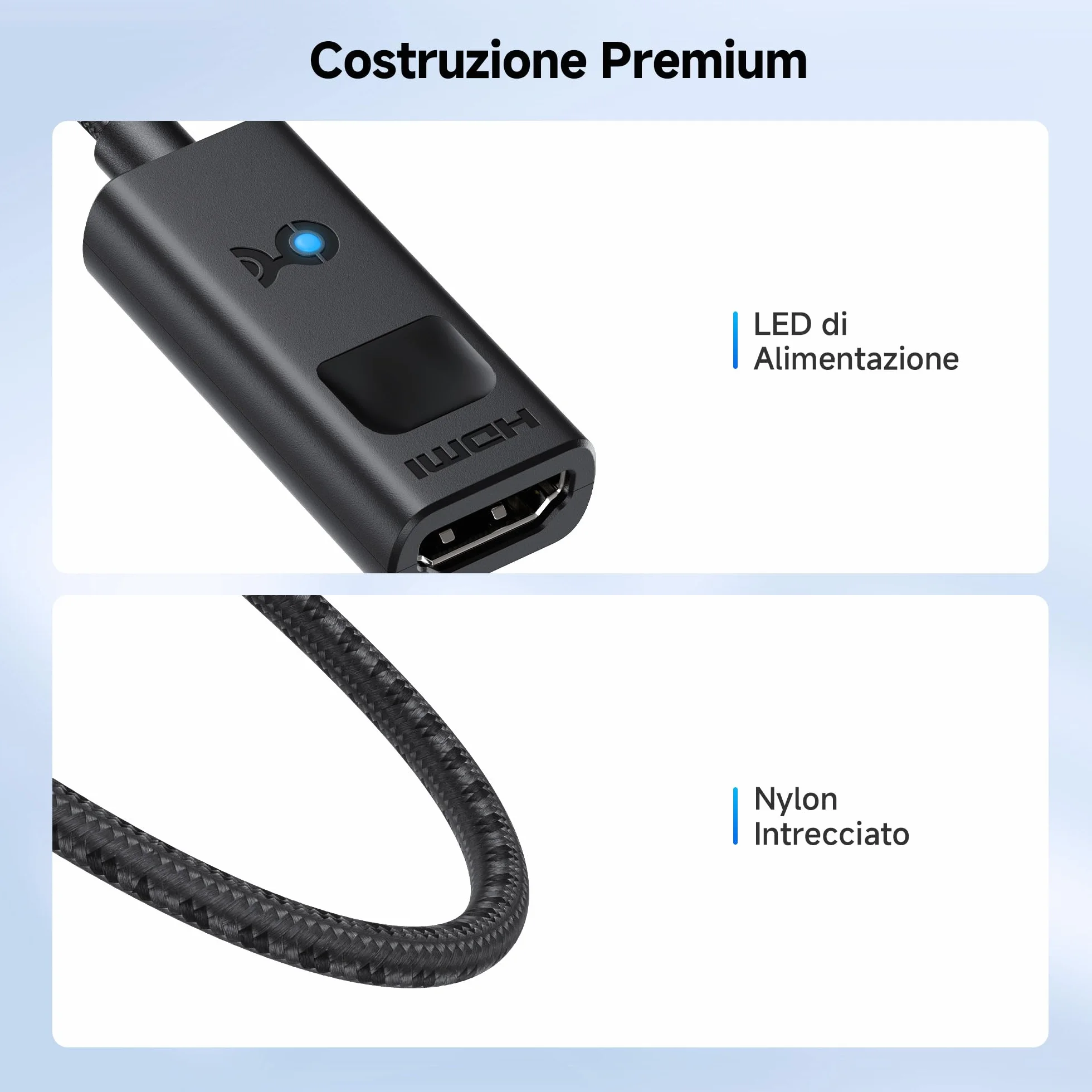 Cable Matters Adattatore 8K 60Hz Mini DisplayPort 1.4 a HDMI con 4K 120Hz o 8K 60Hz, Cavo adattatore da Mini Display Port 1.4 a HDMI 8K in nero