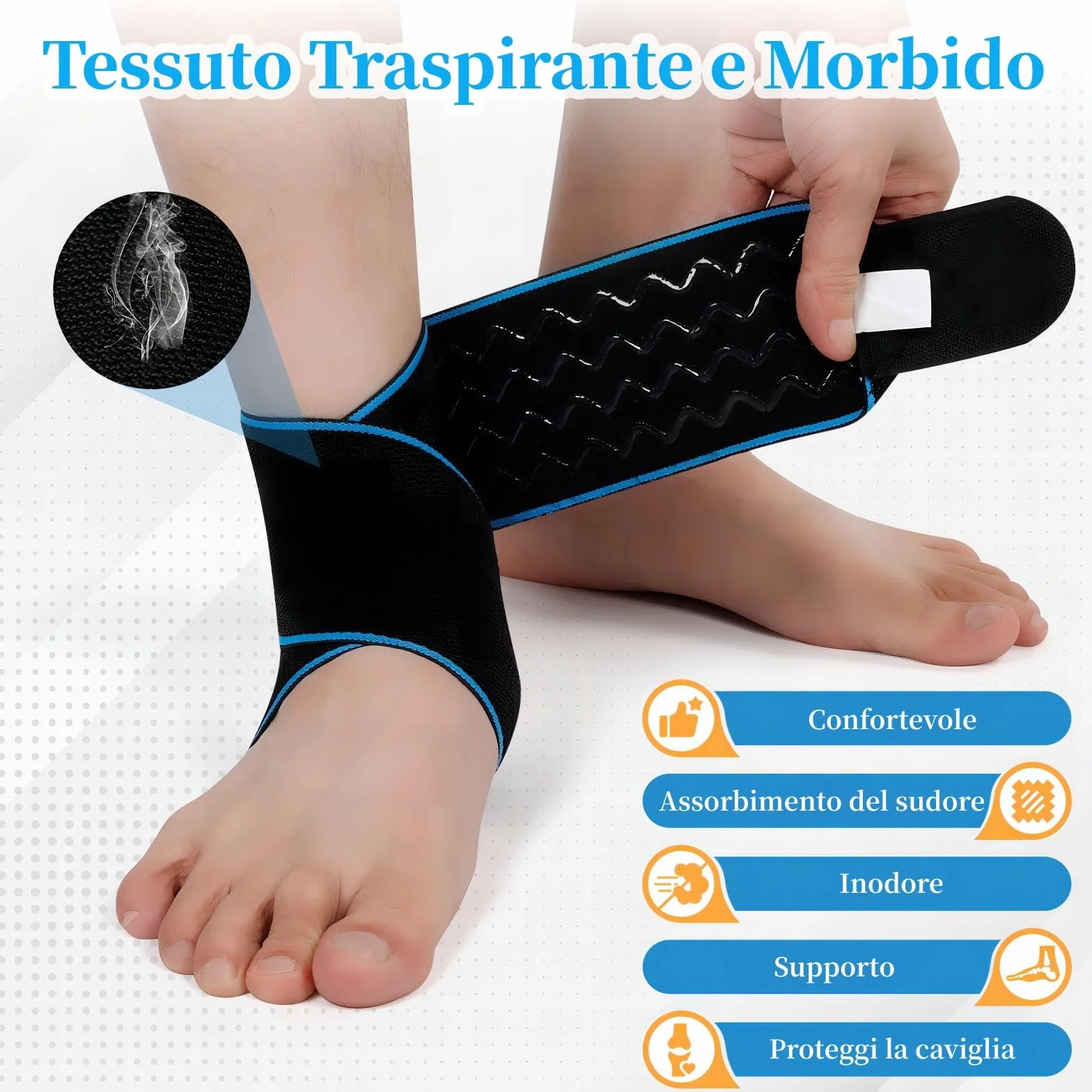 Cavigliera Ortopedica Regolabile per Supporto Legamenti e Tendinite Uomo Donna