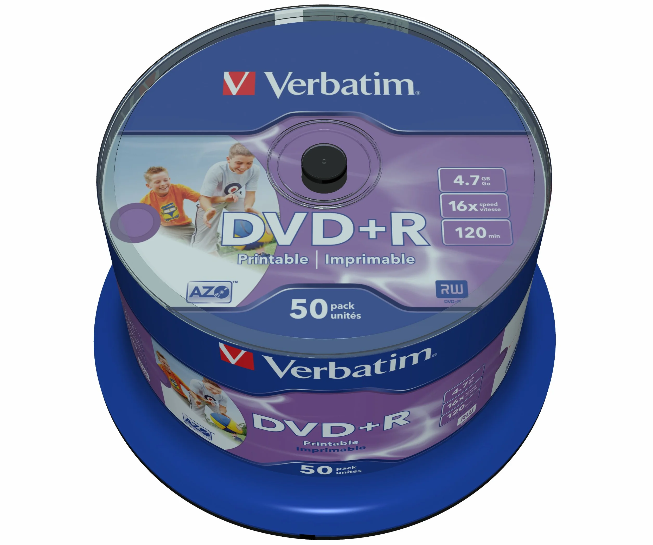 Verbatim DVD+R 16x Speed (photo inkjet printable) confezione da 50