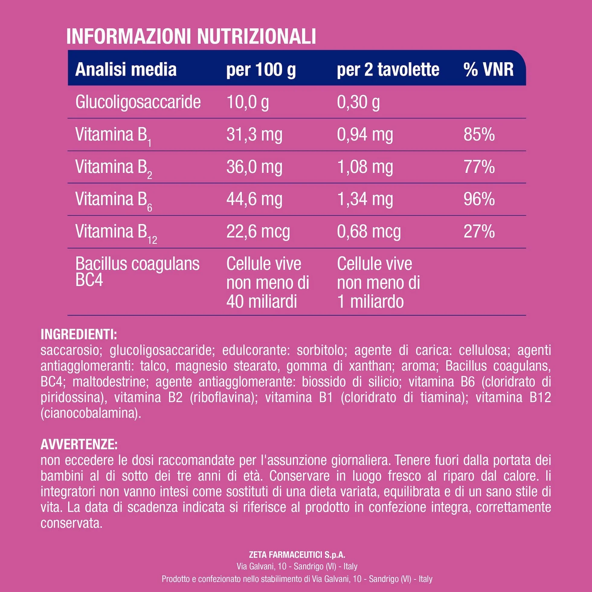 Prolife Tavolette Probiotici per Bambini 24 Masticabili Regolarità Intestinale Senza Glutine
