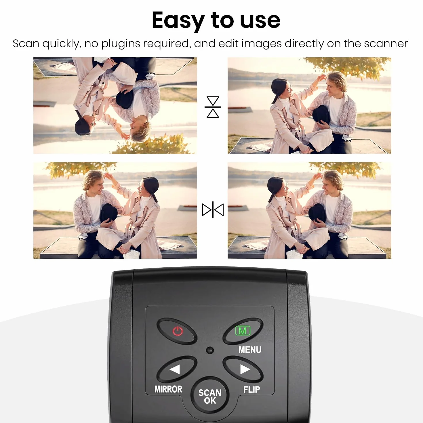 Scanner di film per 35 mm negativi e diapositive, Scanner ad alta risoluzione con 2,4" LCD, Convertitore Nessun PC e software richiesti
