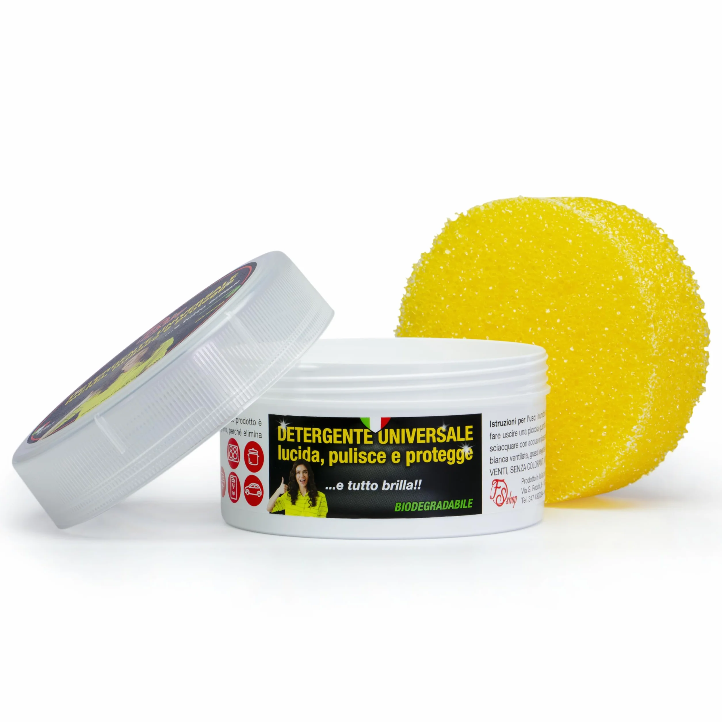 Detergente Universale Pasta Pulente 300 gr 2 Spugne Incluse Elimina Calcare