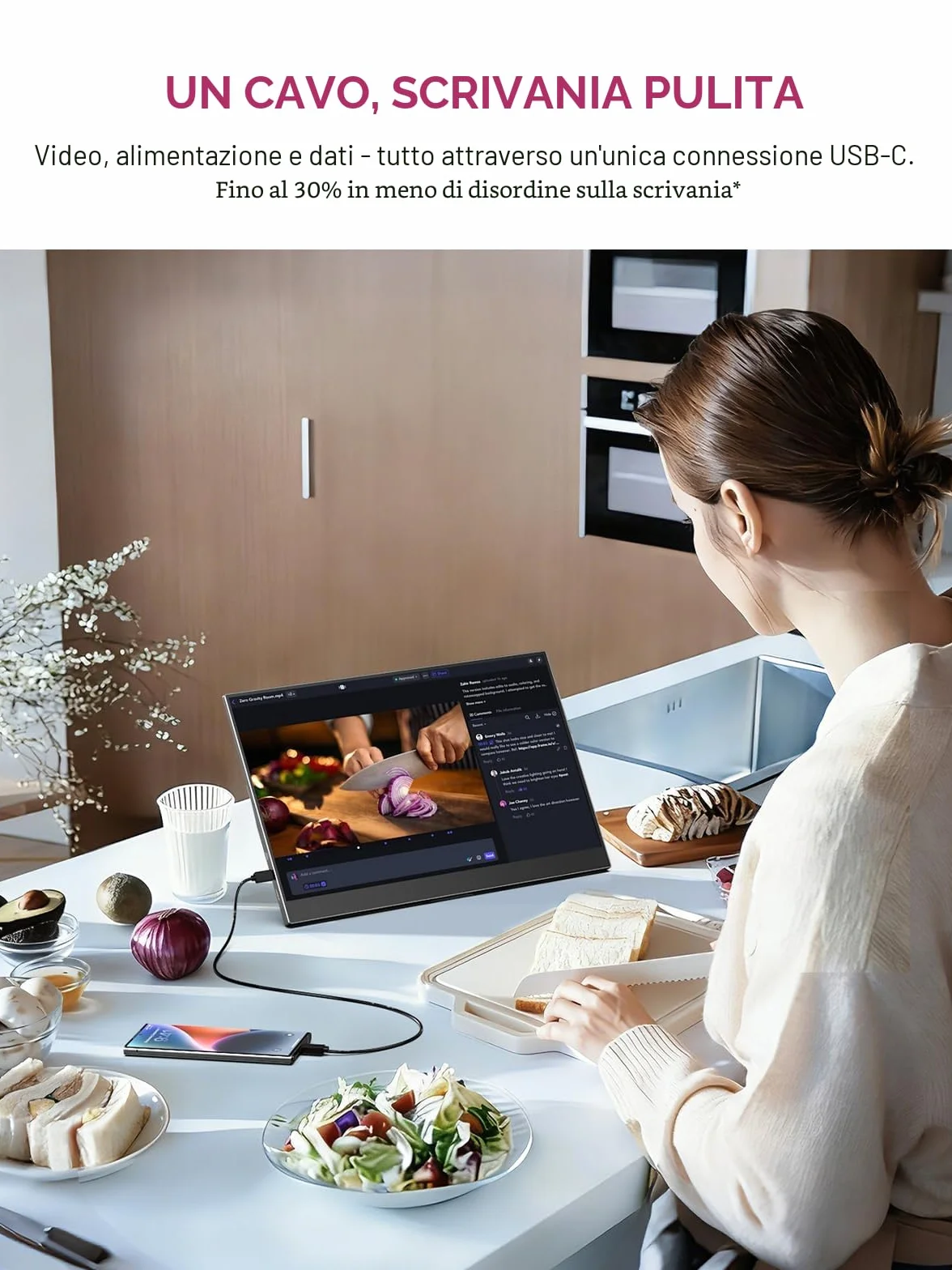 UPERFECT Monitor Portatile 15.6" 125% sRGB Portabler Monitor con Supporto Pieghevole, 2000:1 Contrasto HDR EyeCare FHD Opaco Secondo Schermo Ultrasottile per Laptop/PC/Smartphone/Console di Gioco