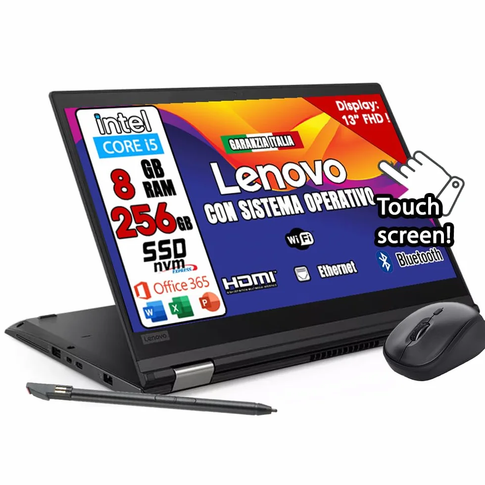 Lenovo ThinkPad Yoga x390 TouchScreen Pieghevole Full HD Intel Core i5-8th 256GB SSD 8GB RAM DDR4 Windows 11 Pro