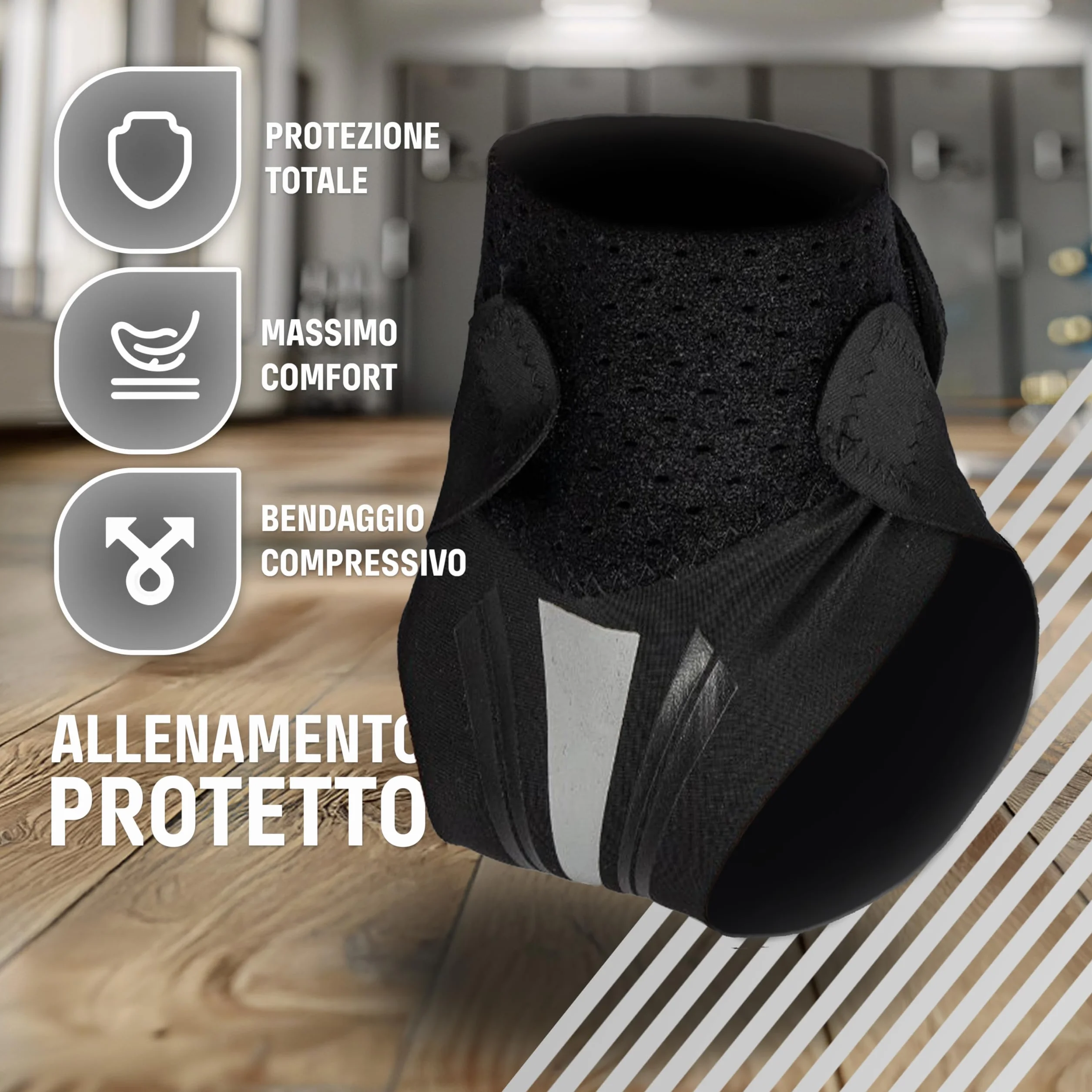 TORAMA Cavigliera Sportiva Ortopedica per Caviglia con Pallina Massaggiante – Tutore per Distorsione, Supporto e Stabilità