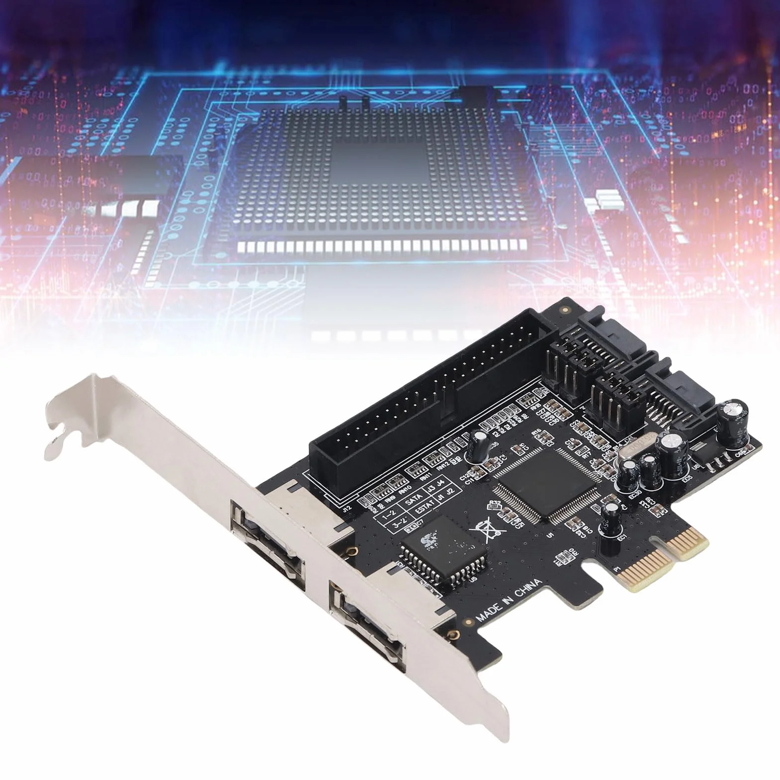 Bewinner Scheda Adattatore PCIe a IDE Scheda Controller PCI Express a Doppia Porta con velocità da 3 Gbs Supporto di Grande capacità per Dischi Rigidi ATA Opzioni di Archiviazione Versatili per