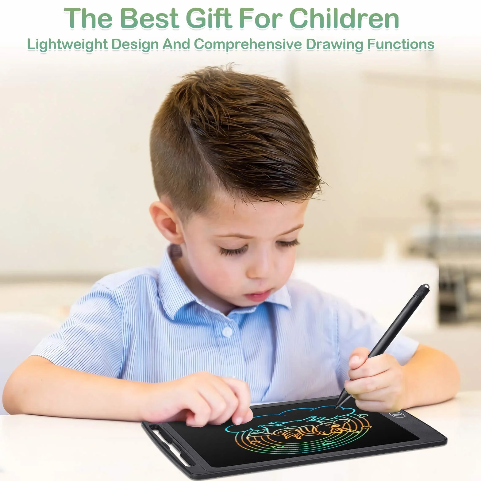 Czemo Tavoletta Grafica LCD 10 Pollici Colorato, Elettronico Portatile Disegno Pad Writing Tablet con Stilo, Nero