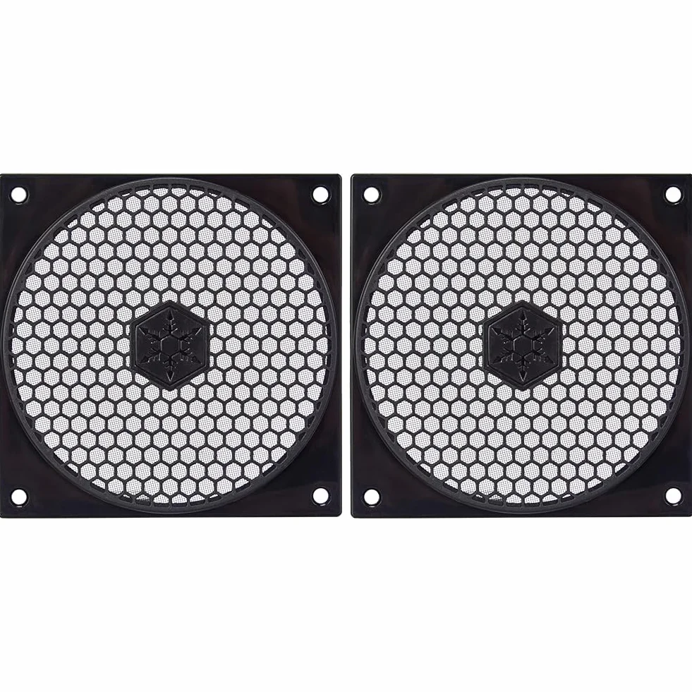 SilverStone SST-FF121B - Griglia ventola con filtro antipolvere 120mm, nero (Confezione da 2)