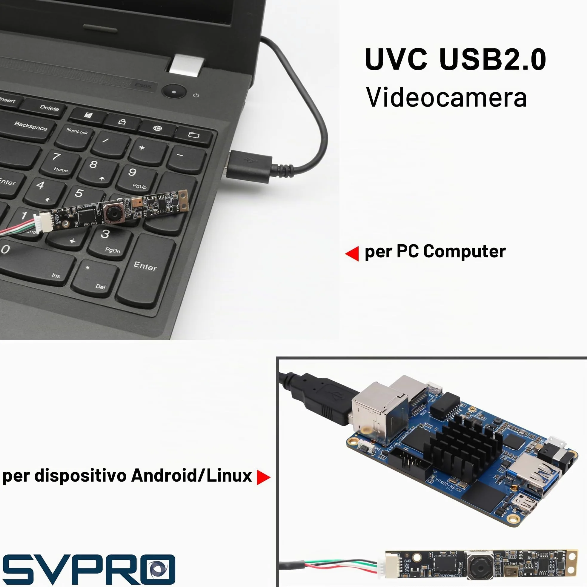 Svpro Telecamera USB autofocus 8 MP con microfono per computer UVC USB2.0 Mini webcam Board