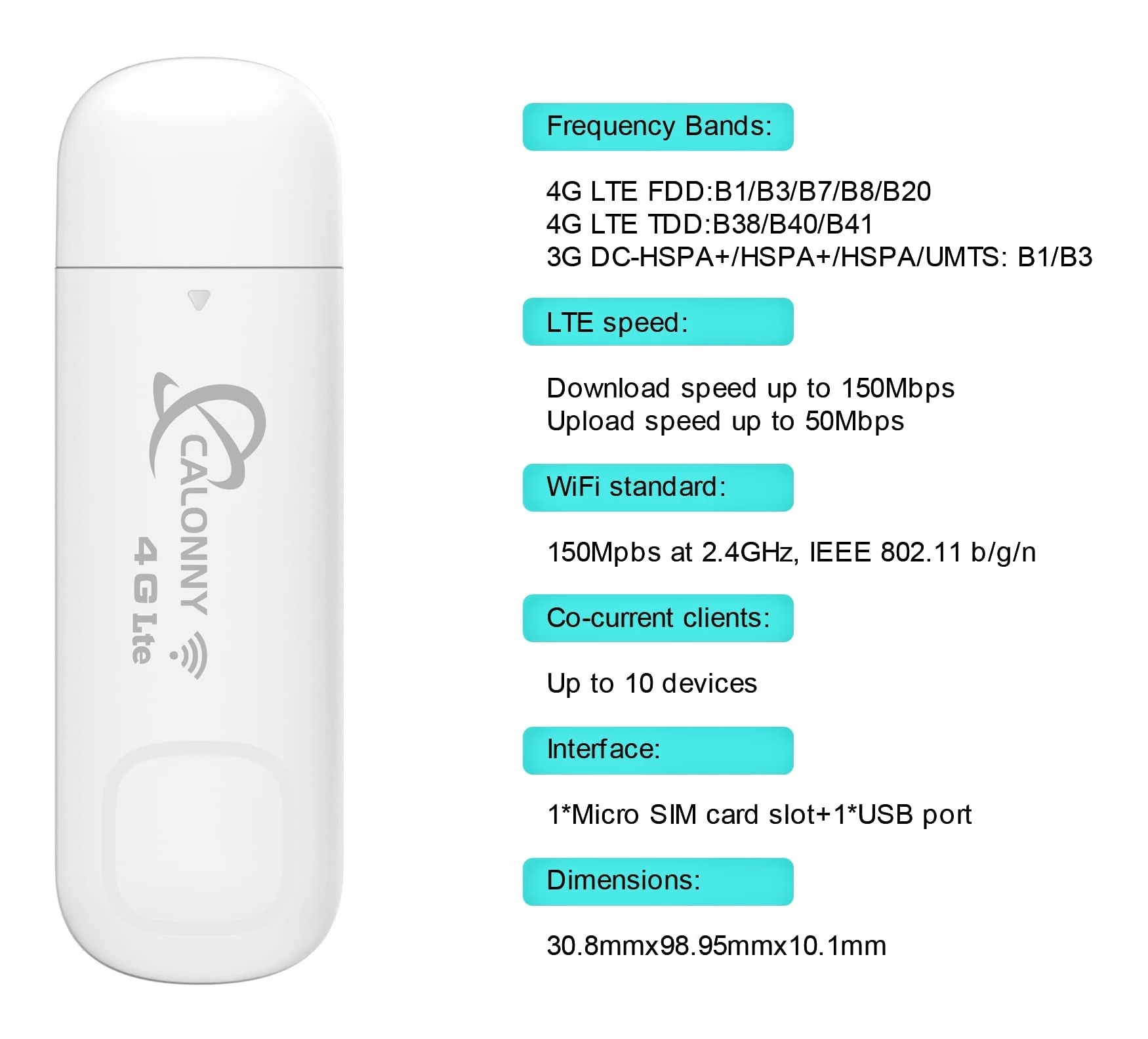 Chiavetta Internet 4G LTE USB WiFi Modem con SIM Link Key cat4 150mbps Alternativa ADSL
