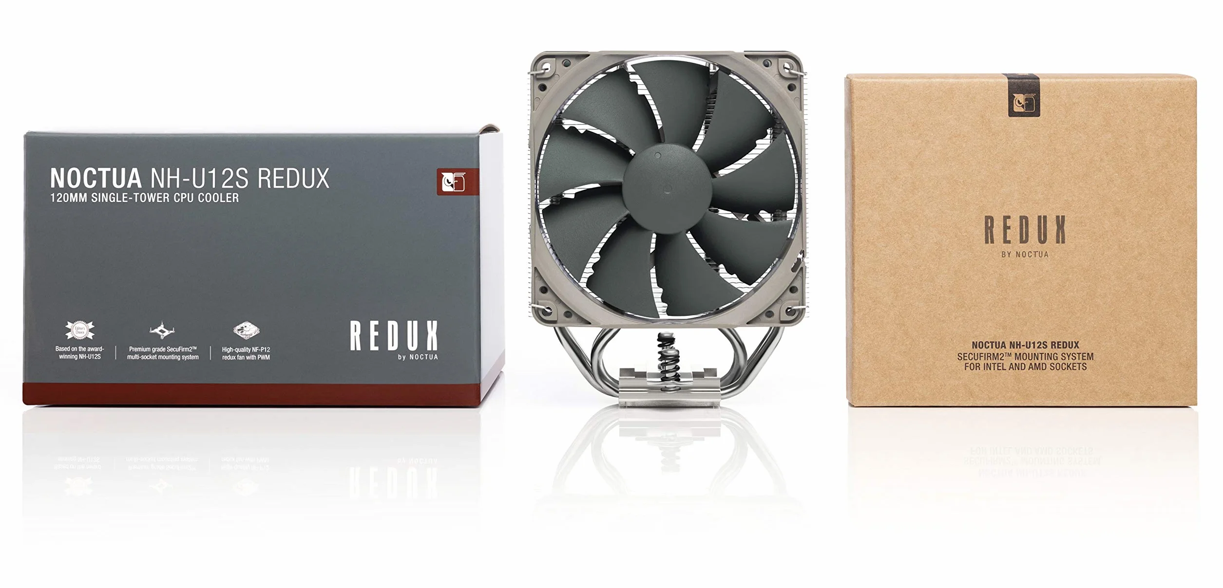 Noctua NH-U12S redux, Dissipatore di calore ad alte prestazioni con ventola 120mm NF-P12 redux-1700 PWM (Grigio)