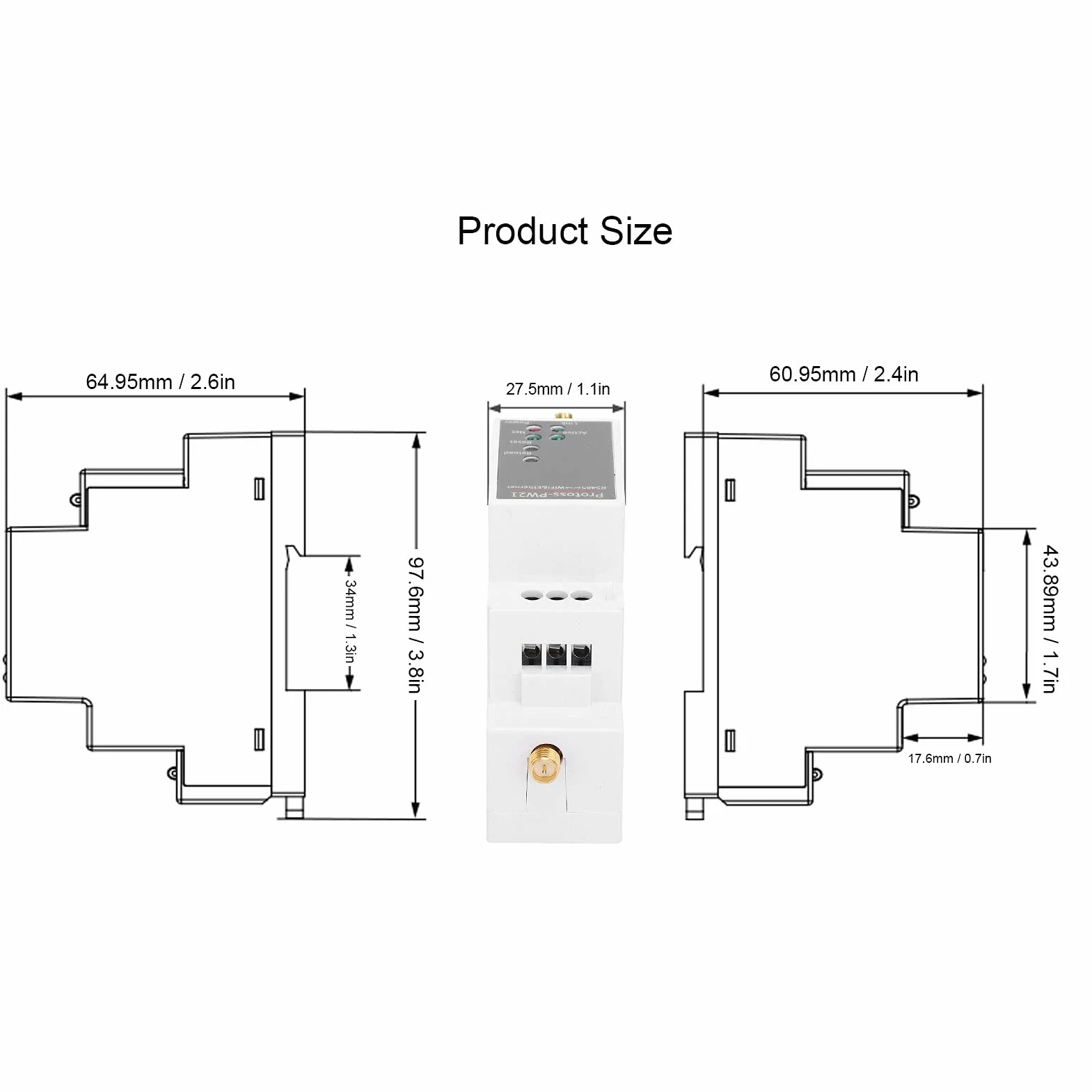 Serwer szeregowy WiFi RS485 PW21-H AC 100-240V Modbus Ethernet IP