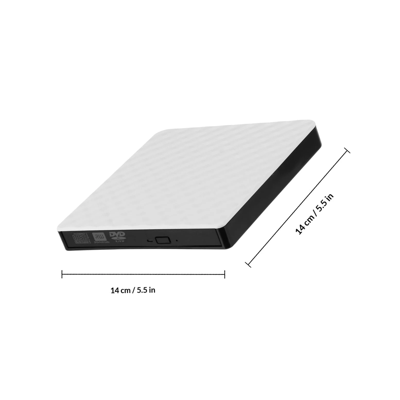 Masterizzatore Laptop Dvd USB 3.0 per Bianco Esterno Abs | Dvd-rom 8x e Cd-rom 24x, Design Ultrasottile e Ultraleggero, Uso Orizzontale o Autoportante